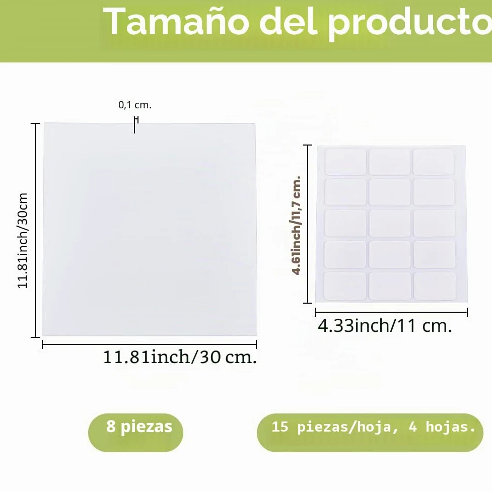 SUPERFINDINGS 8 placas de cubierta para agujeros de pared con 60 pegatinas de plástico de 30 cm, placa a prueba de polvo, placa cuadrada mate en blanco para cubrir suelo, techo y pared