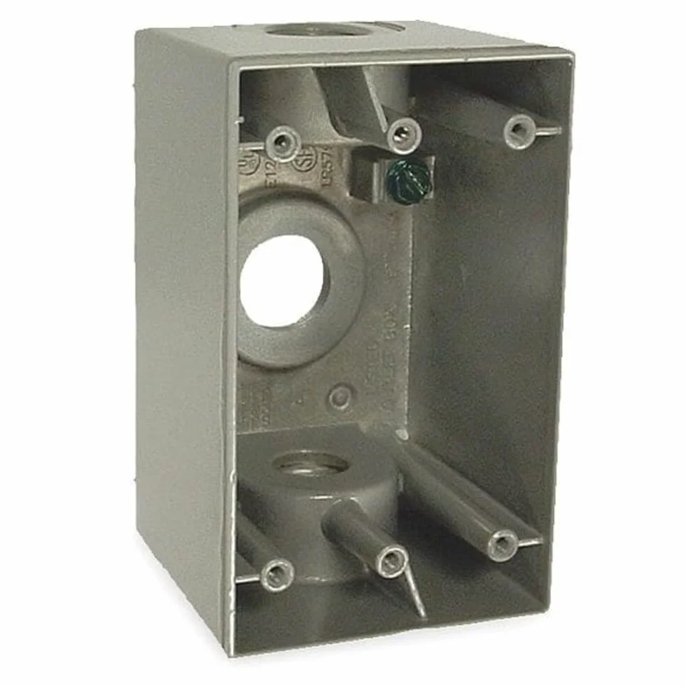 Bell 5385 – 0 2 – 5/8 "Profundidad impermeable eléctrica Caja con (1) Gang, (3) 1/2" salidas, 4 – 1/2 "x 2 – 3/4", gris por Hubbell Electrical Products