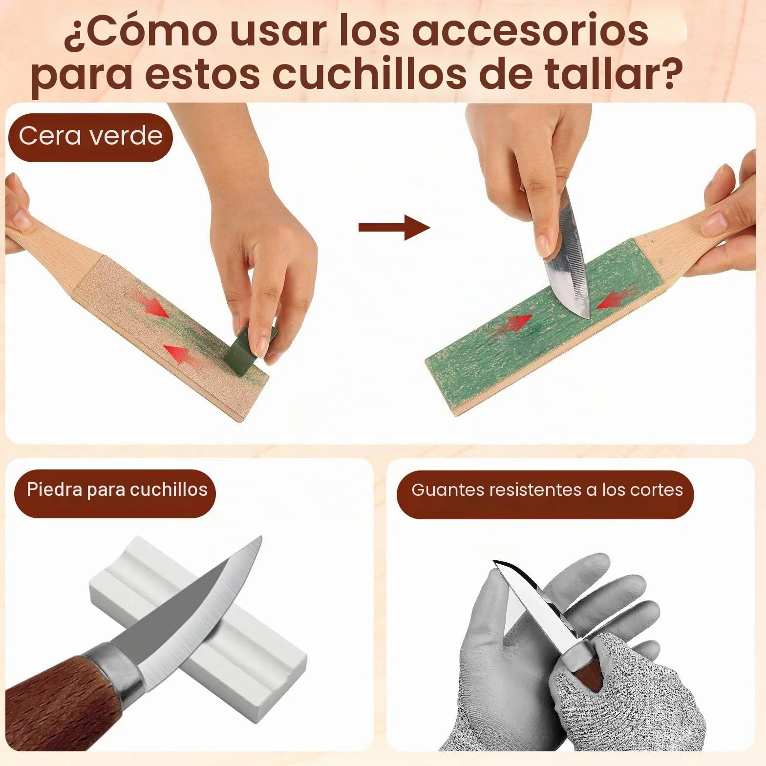 Juego de 17 cuchillos para tallar de madera para principiantes, seguro y sencillo, selección completa de herramientas con guantes, bolsa de herramientas