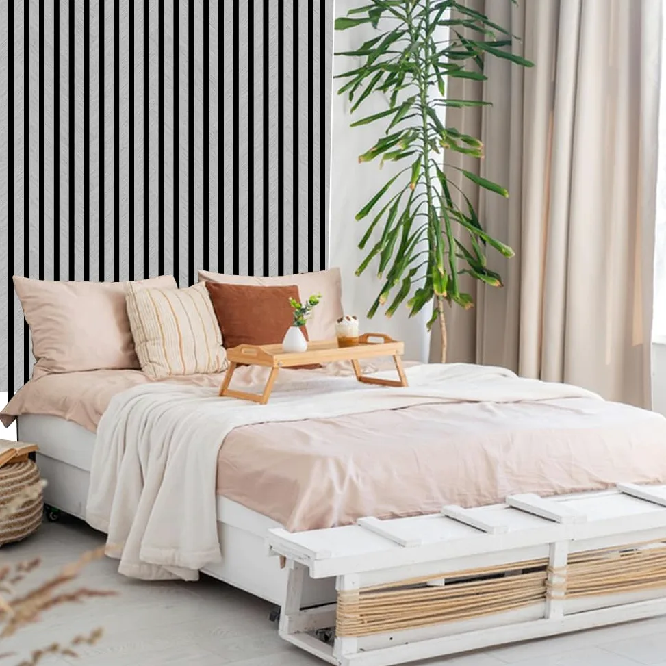 LOMUG Paneles acústicos autoadhesivos de madera 300x40cm, paneles de pared con aspecto de madera, decoración de pared 3D, panel de lamas de protección acústica de chapa de madera, paneles para techos