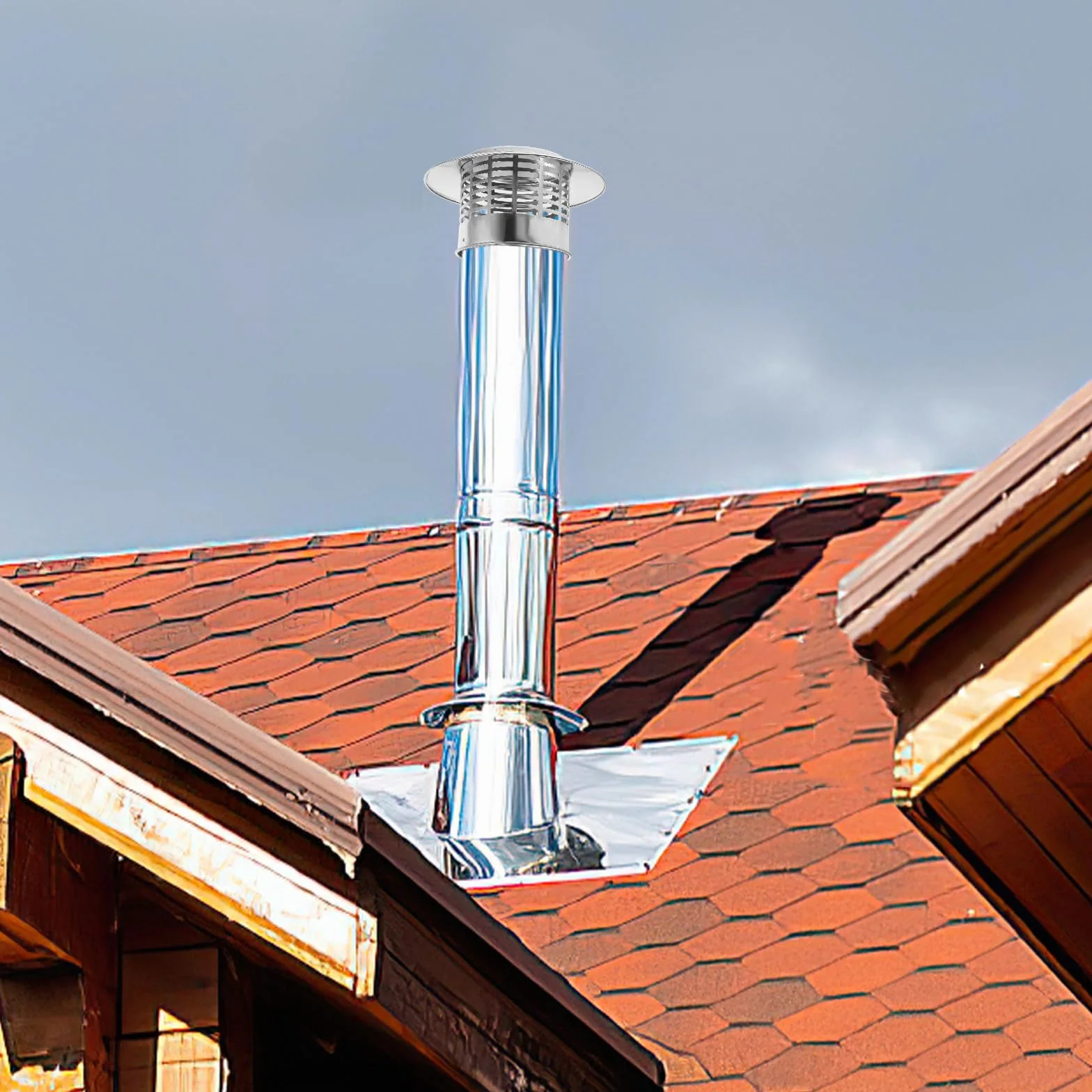 Sombrerete de Ventilación para Techo de 110 MM en Acero Inoxidable 304, Cubierta para Conductos de Humo y Sistema de Escape en Espacios Residenciales