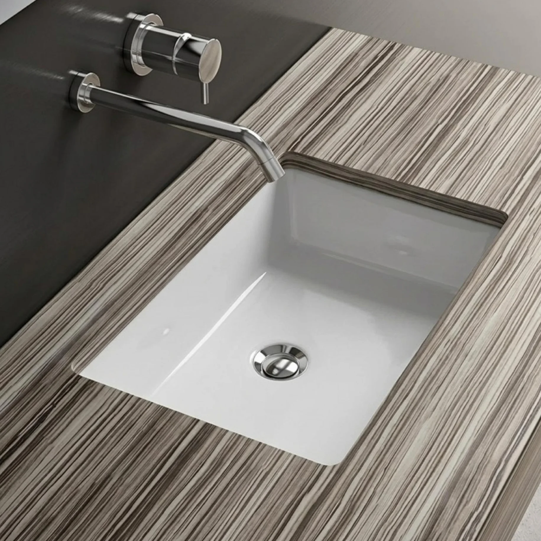 Maro - Lavabo Bajo Encimera 53 cm - Cerámica Blanco Brillo - Con Rebosadero - Certificado CE