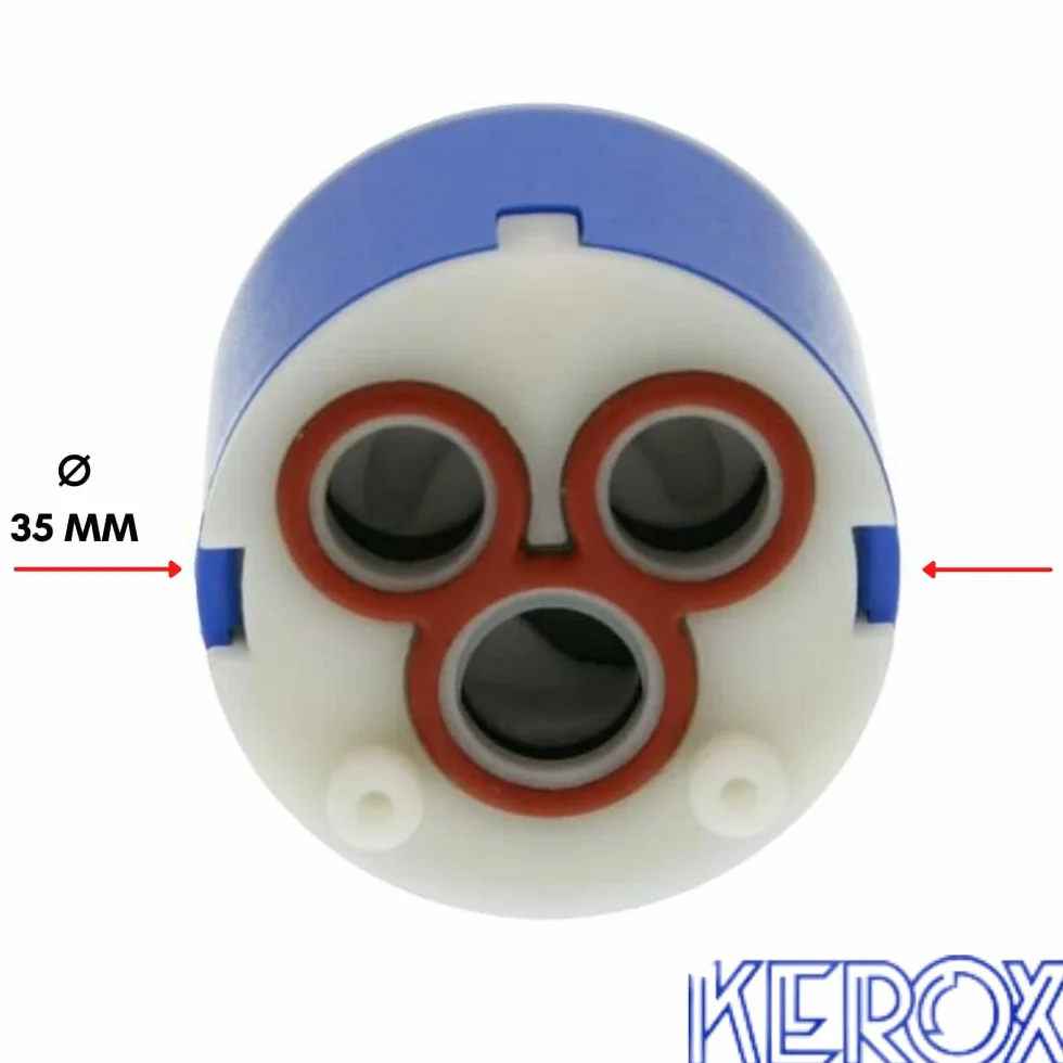 Schläfer 48004 | Cartucho de grifo mezclador de 35 mm de repuesto de cerámica para mezclador monomando K35-A Kerox baja con 2 patas, ducha, lavabo, bidé, bañera, cocina, baño de 3 piezas.