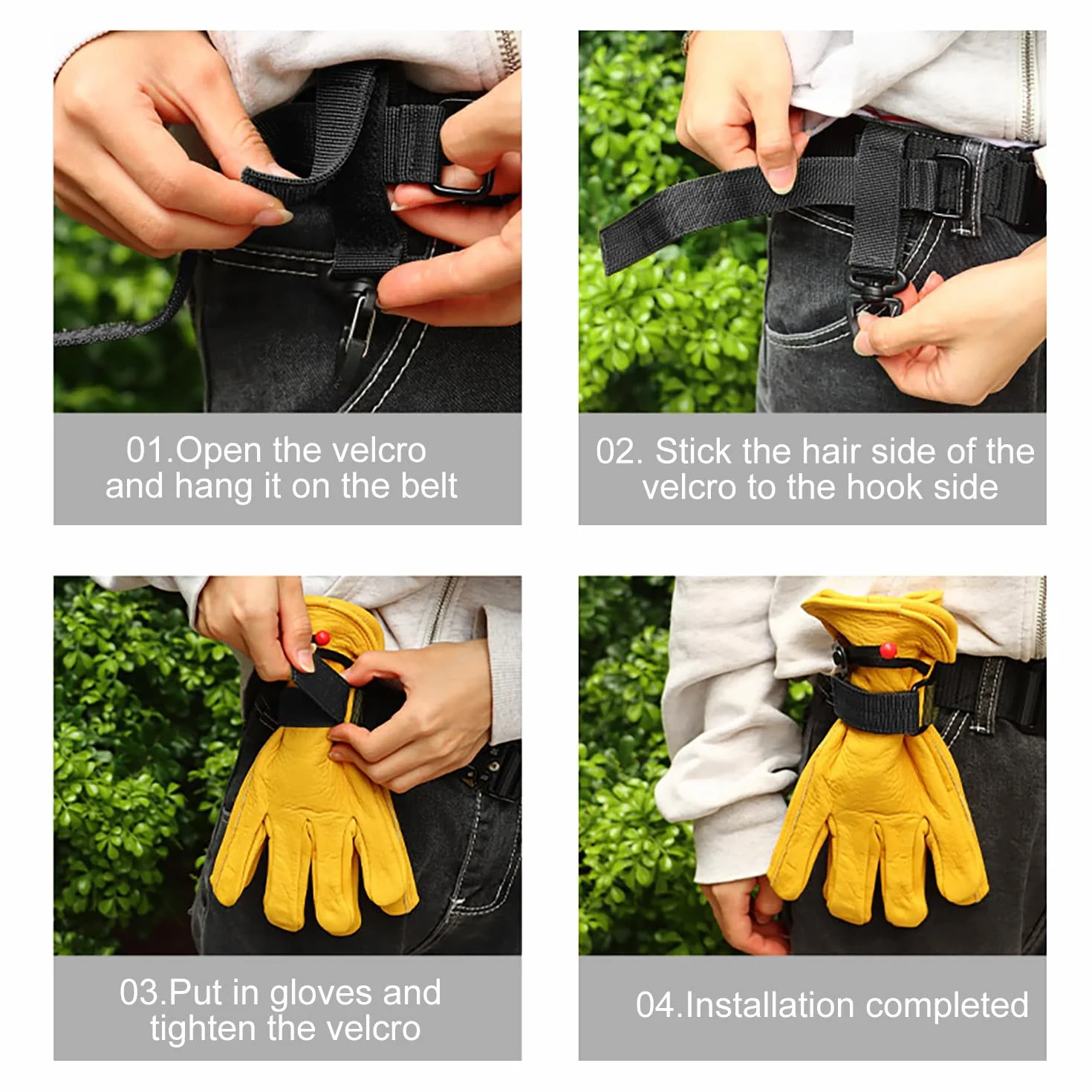 Soporte para Guantes 2 Piezas, Portaguantes Cinturón, Pinza Multiusos para Jardines y Obras
