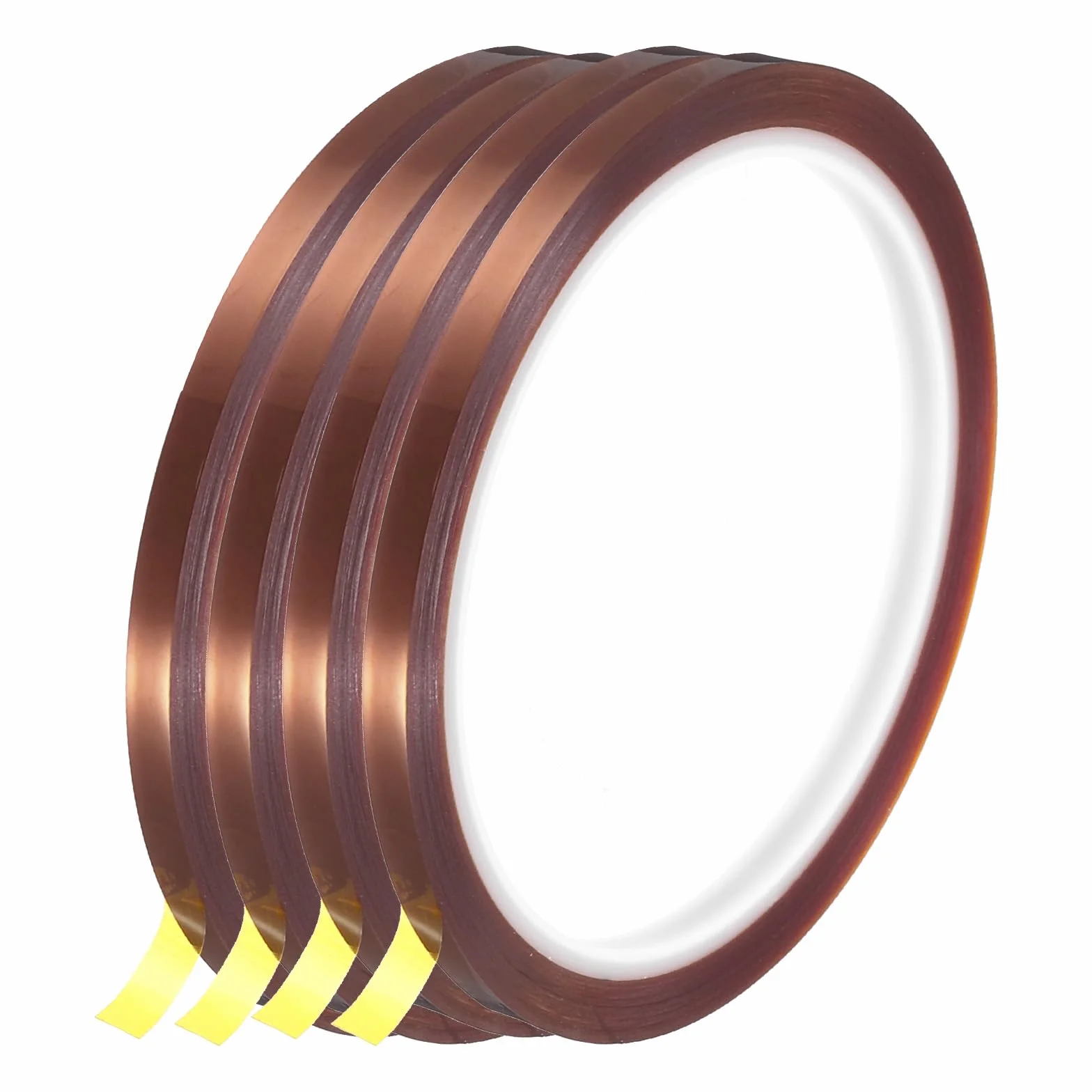 sourcing map Cinta térmica, 4 rollos de 5 mm x 33 m, cinta resistente al calor de alta temperatura para sublimación, prensa de calor, transferencia de calor, soldadura, placa de circuito