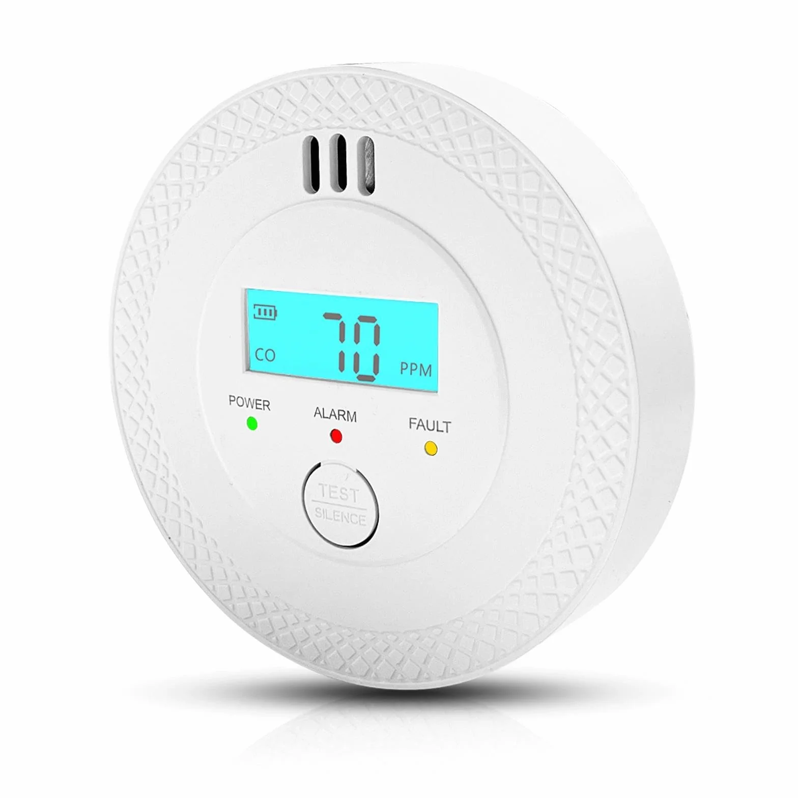 Detector de Monóxido de Carbono, Alarma 85dB, Detector CO con Pantalla LCD, Sensor Electroquímico, Batería, Cumple UL2034, para Hogar/Cocina/Viajes