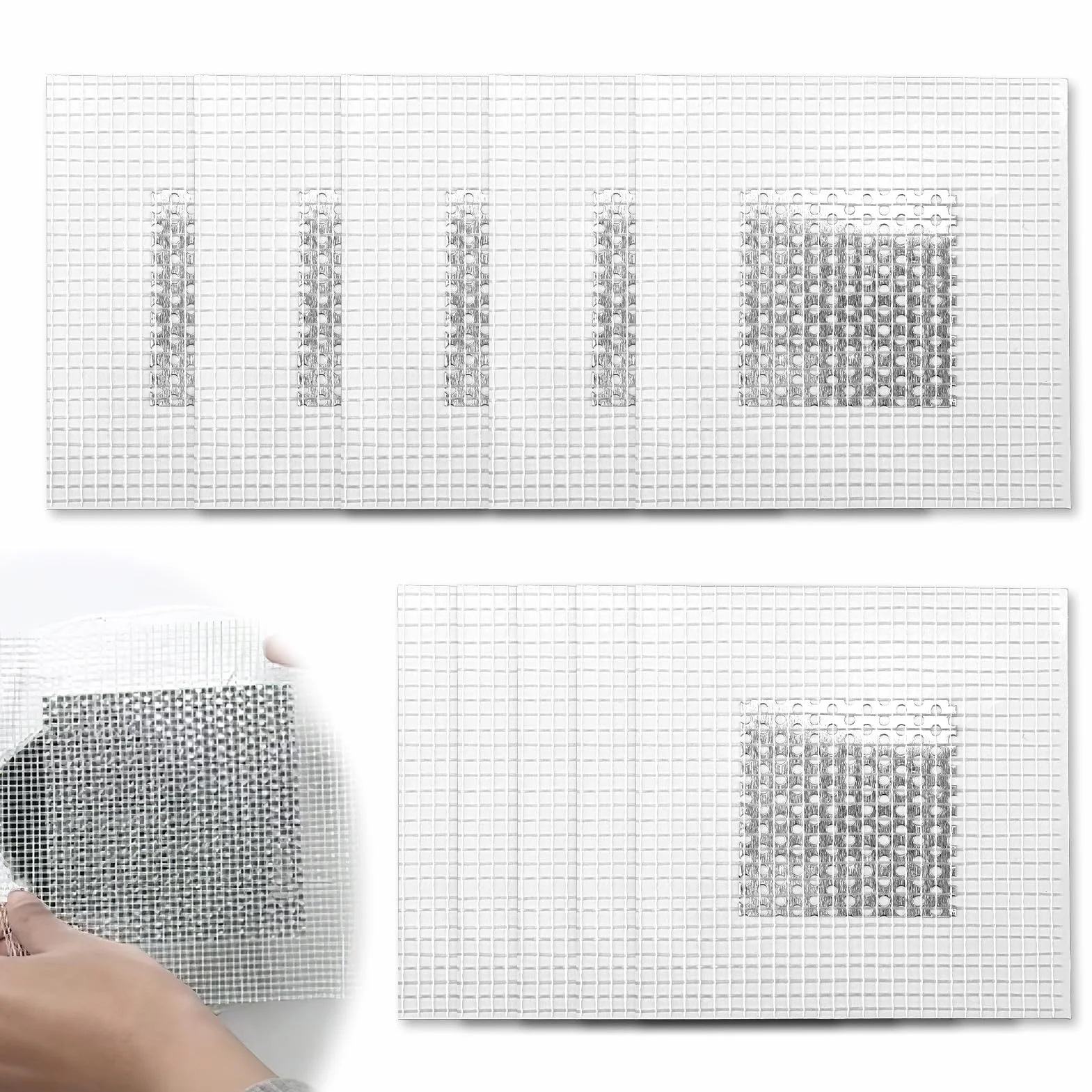 10 Parches Reparación Pared de Aluminio Autoadhesivo 4 x 4 Pulgadas Parches Malla Fibra de Vidrio para Trabajo Pesado en Yeso y Paneles de Yeso Parchers para Fijar Agujeros Paredes y Techos Dañados