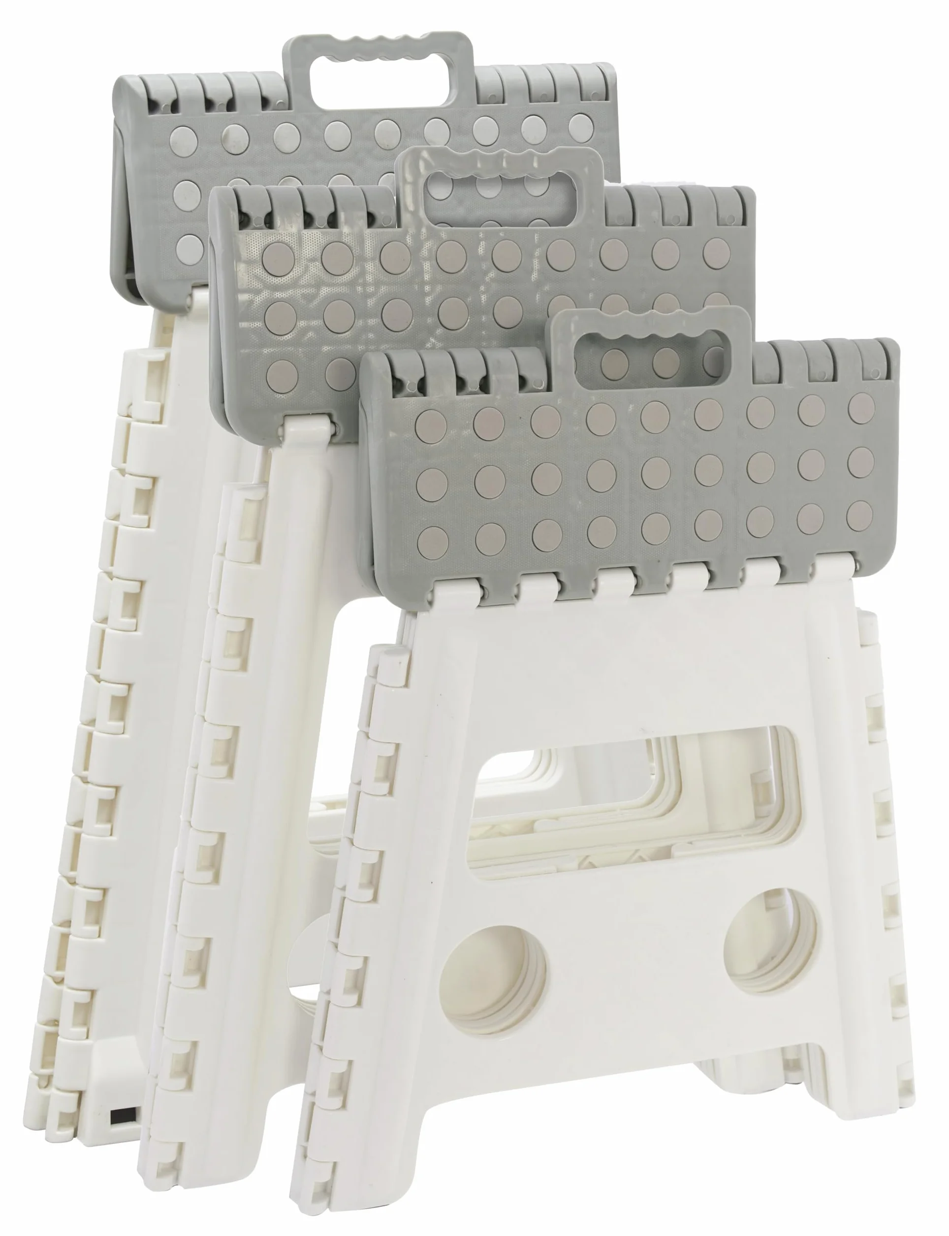 ARREGUI TB-045-GB Taburete Plegable para Cocina o Baño| Escalera Plegable Pequeña | Asiento Plegable | Banqueta Baño | Escalón Plegable para Adultos y Niños (hasta 150Kg) | 45 cm de Altura | Blanco