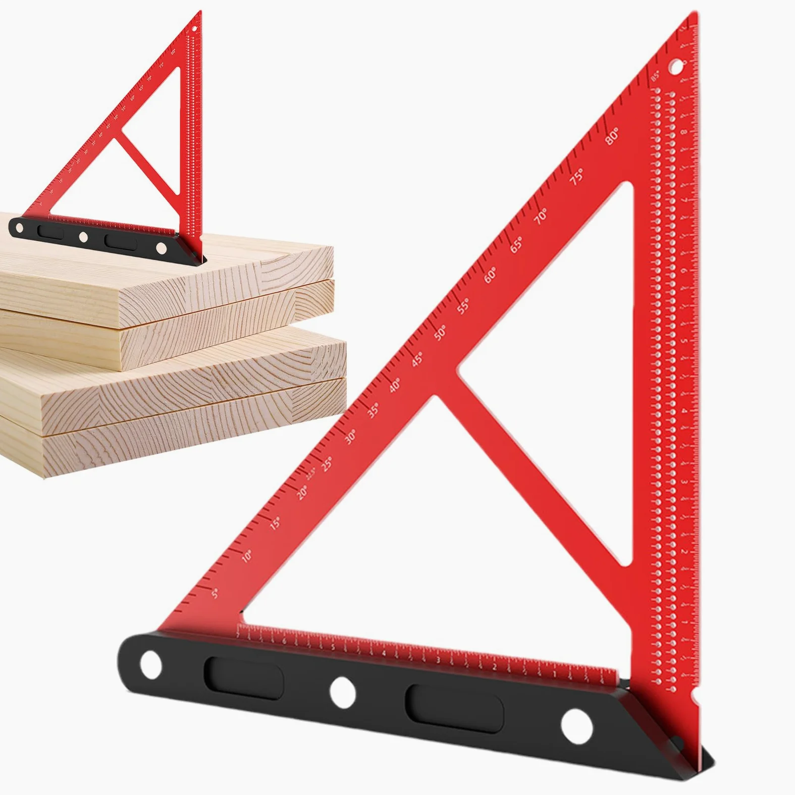 Escuadra de Carpintero Herramienta De Medición Multifuncional | Herramienta de Precisión en Aleación de Aluminio para Agujeros en Construcción y Manualidades
