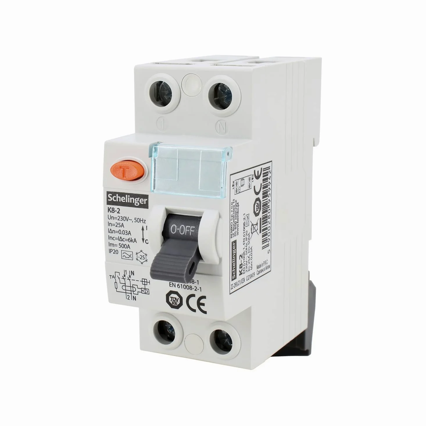 Schelinger - Disyuntor diferencial tipo A 2 polos / 4 polos / 30mA / 25A / 40A / 63A (2 polos 25A)