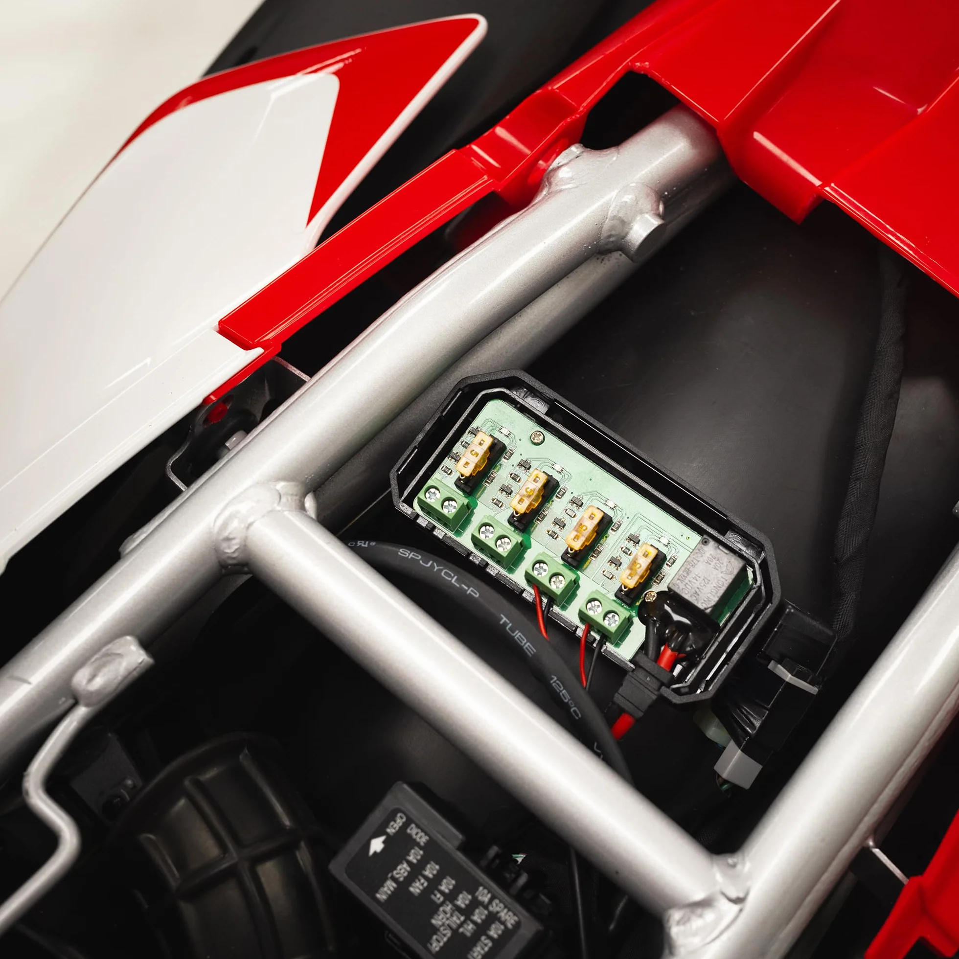 Oxford Caja de fusibles para motocicleta de 12 V con relé, cableado rápido, 4 vías, luces indicadoras y fusible de 5 A