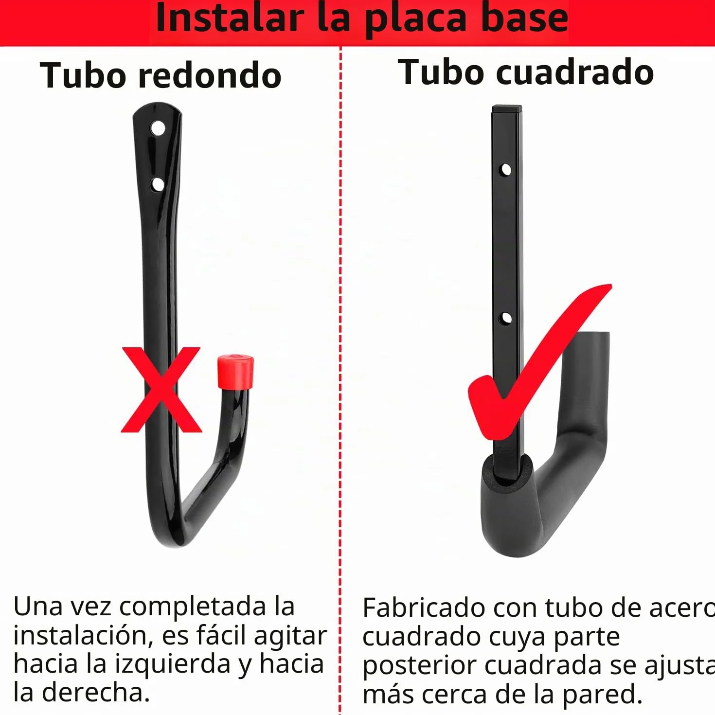 Ganchos para escaleras de garaje con brazo jumbo de 12 pulgadas, paquete de 8 perchas para bicicletas y sillas