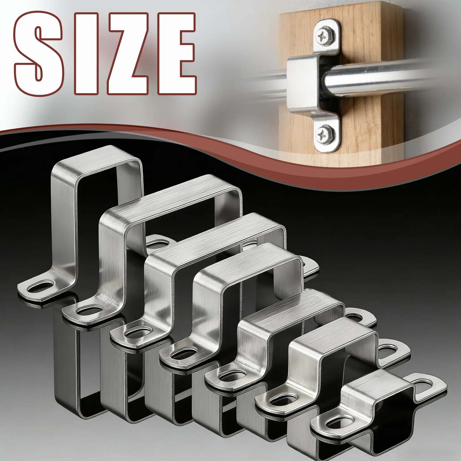 Abrazadera Cuadrada 60×40mm Abrazaderas Tubo Metalicas para Tubo Rectangular