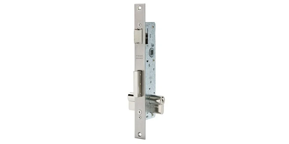 TESA 4210E353AI Cerradura monopunto de palanca deslizante para perfiles metálicos sin cilindro acero inoxidable 2210E