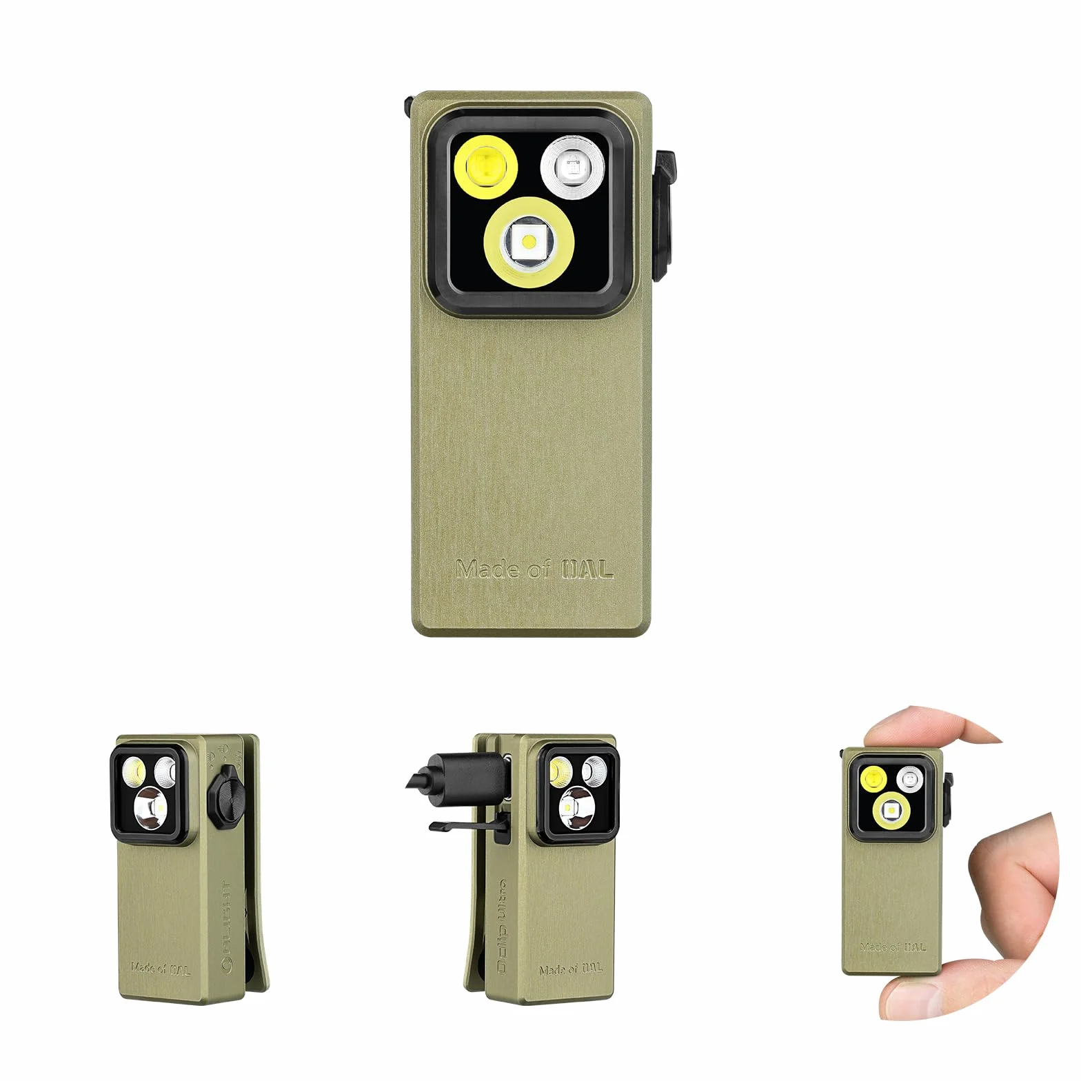 OLIGHT Oclip Ultra Mini Linterna de Clip EDC Recargable 530LM 130M | Fabricado en OAL, Magnetizable, Resistente al Agua IPX6, Luz Concentrada/Difusa y Rayos UV, Para Uso Exterior e de Emergencia