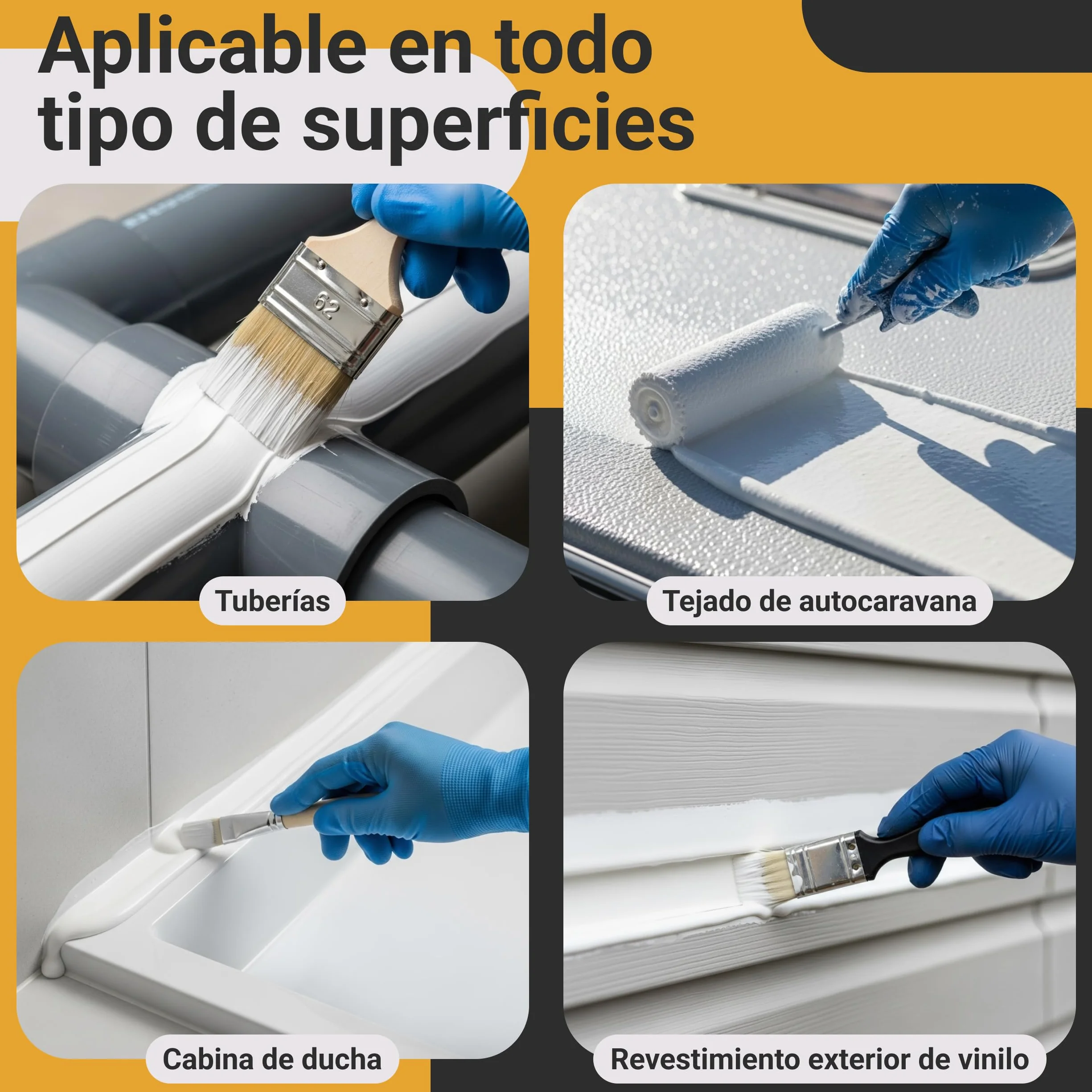 Pintura líquida Impermeabilizante Blanca 750 ml PROXINOVA - Para Terrazas, Muros y Techos, Membrana Líquida Impermeabilizante Antihumedad, de Alta Resistencia, Revestimiento Impermeable Duradero