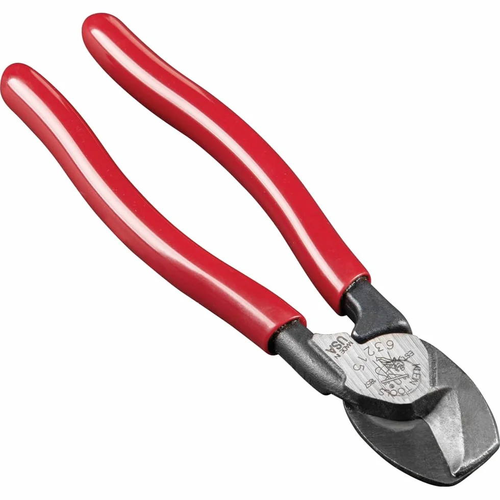 Klein Tools 63215 - Cortacables, fabricado en Estados Unidos, compacto, alto apalancamiento, forjado de acero fabricado en Estados Unidos, ideal para cortar cables de aluminio y cobre