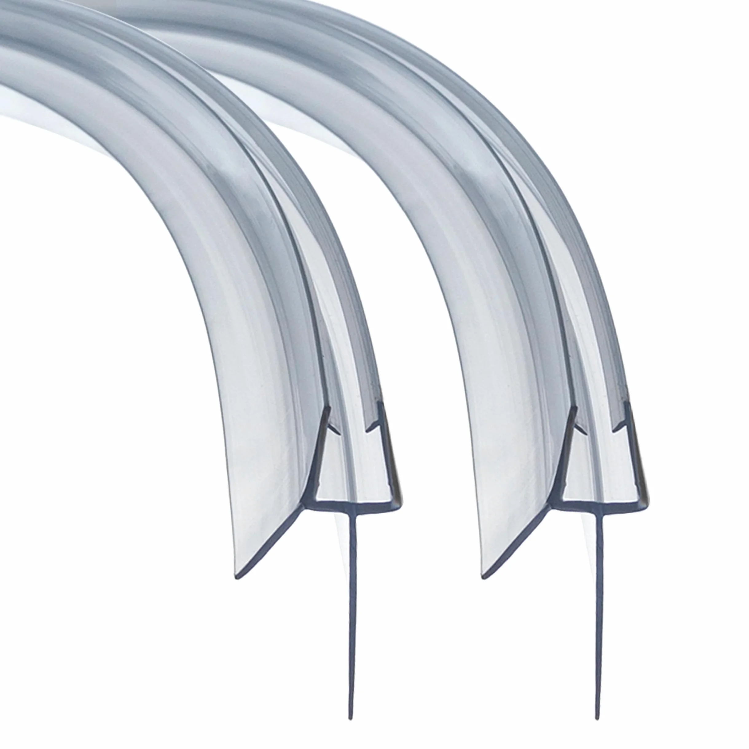 Tira precurvada para puerta de ducha, 2 piezas de 90 cm para cubiertas de vidrio curvadas de 4 a 6 mm de espacio de hasta 20 mm, tira de sellado de repuesto para mampara de ducha de plástico de
