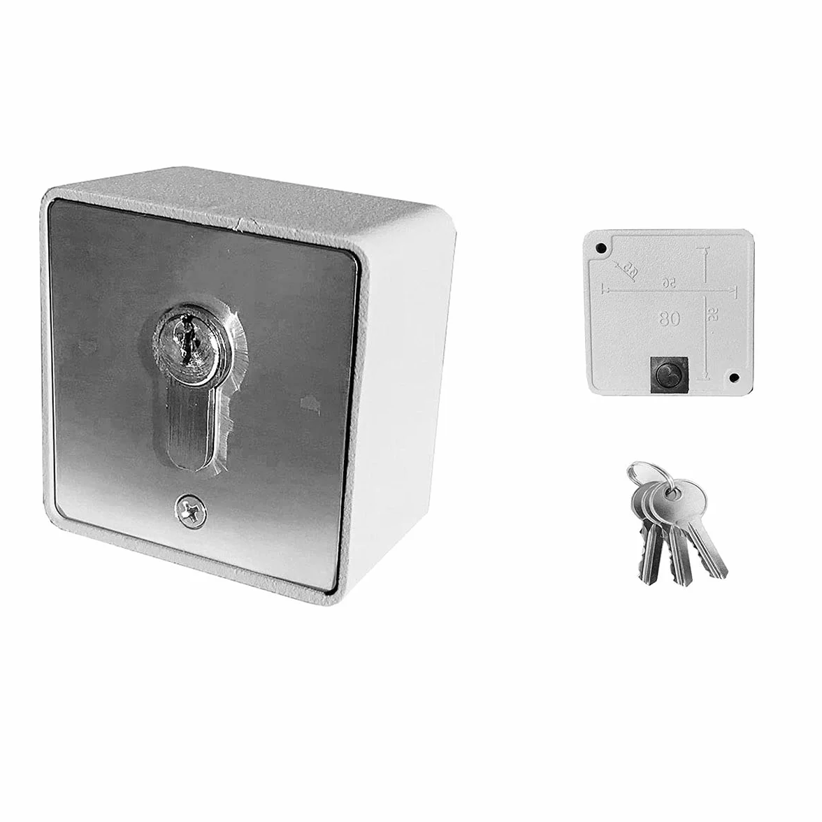 Selector de llave exterior de superficie de 2 contactos VDS Start-Stop para accionamiento de motores de puertas de garaje, persianas comerciales, automatismos, control de accesos