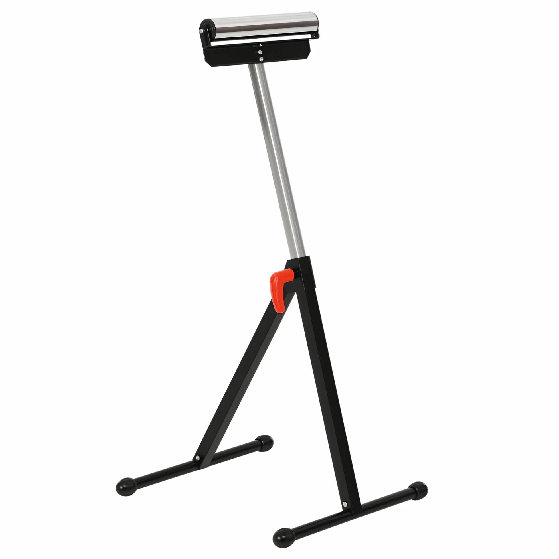 HOMCOM Soporte de Rodillo Plegable y Ajustable en Altura de 68-110 cm con Manivela de Bloqueo Carga Máx. 60kg / 90kg Caballete Telescópico Negro y Plata