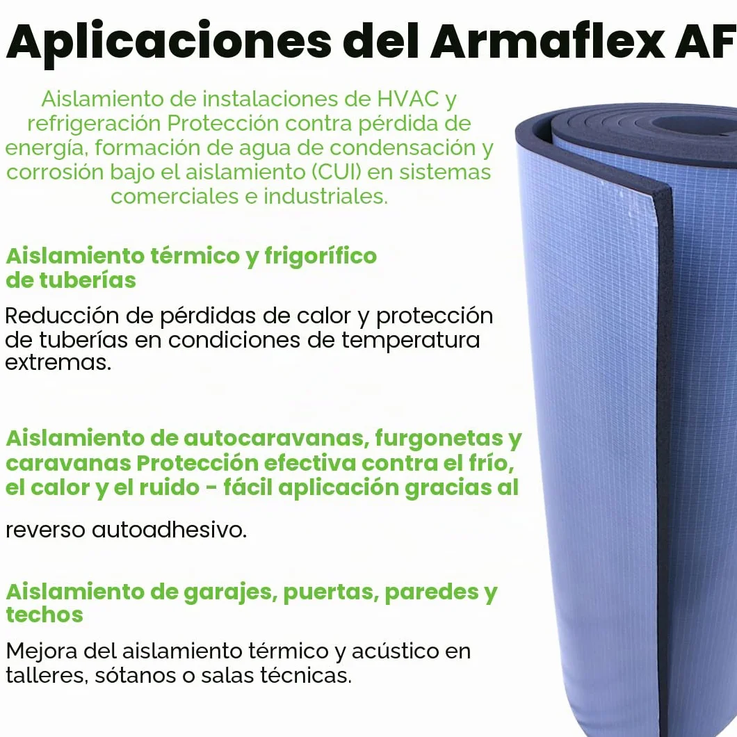 Armaflex AF 10 mm 50 cm x 1 m Estera aislante autoadhesiva para aislamiento térmico y frío de caucho