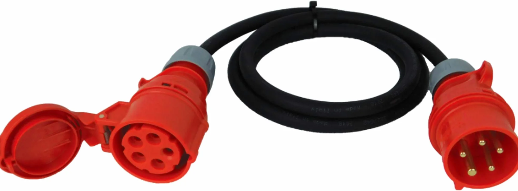 NWP H07RN-F - Cable alargador CEE (2 m, 400 V, 16 A, IP44, 5 x 2,5 mm²), Color Negro