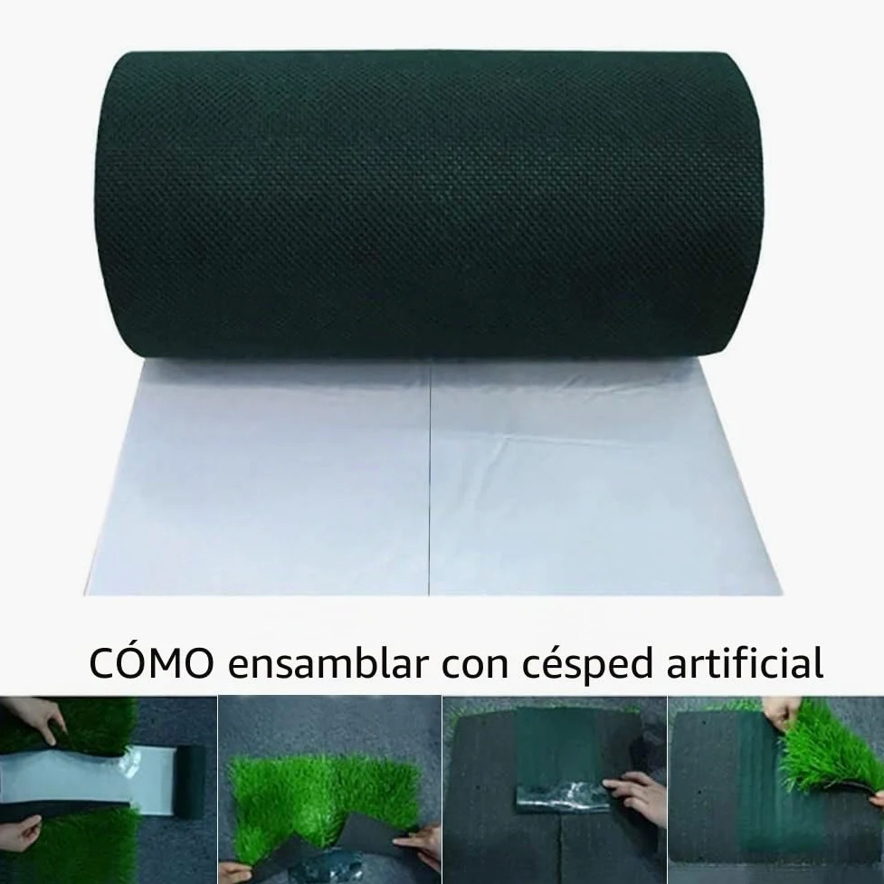 Cinta de unión para césped artificial, autoadhesiva para la conexión de 2 piezas, alfombra de césped, 15 cm x 10 m