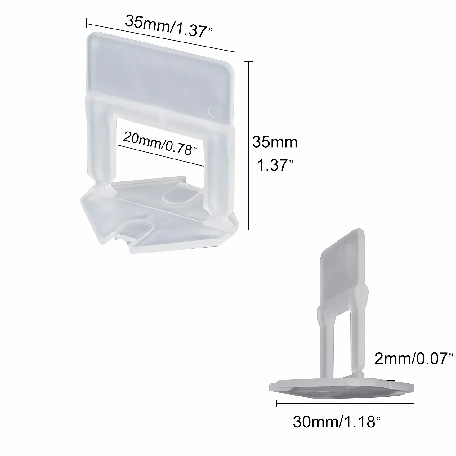 EXLECO Kit Nivelación de Azulejos 600 Espaciadores de 2 mm para grandes forma plazo de azulejos instalación 3-12 mm, Sistema Nivelación de Baldosas Accessiones