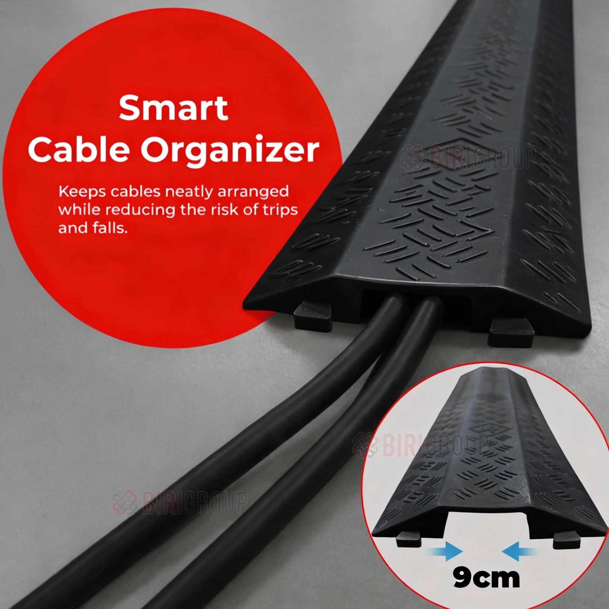 Protector de cable de plástico, 100 x 25 cm, rampa de cable negra con tamaño de canal 87 x 34 mm, cubierta de cable para interiores, rampa de ocultación de cables de suelo con enclavamiento para