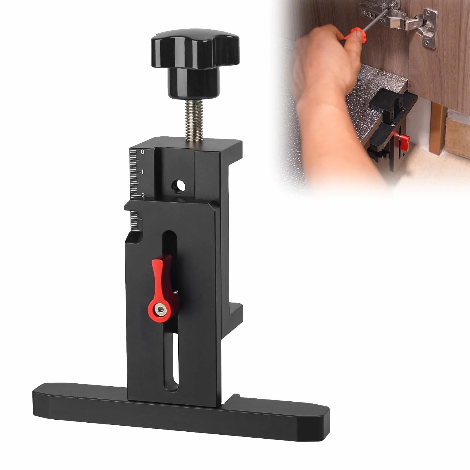 Plantilla bisagras cazoleta 35mm, herramientas para nivelar y guía de taladro, posicionador ajustable para instalación de puerta oculta de armario, para Gabinetes de Puerta Herramientas de Carpinteria