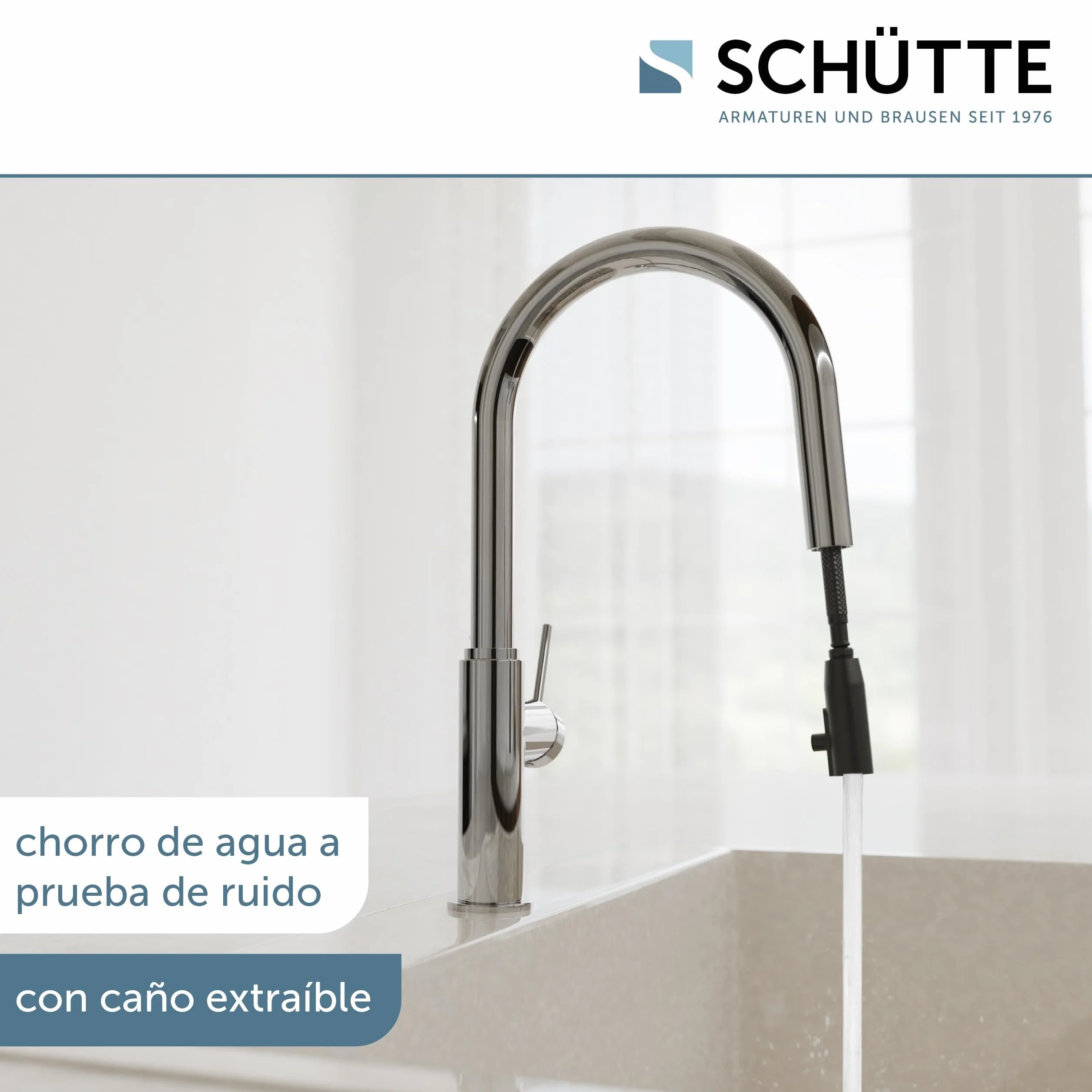 SCHÜTTE Blackpool 79516 Grifo de cocina extraíble 360 grados monomando cromo
