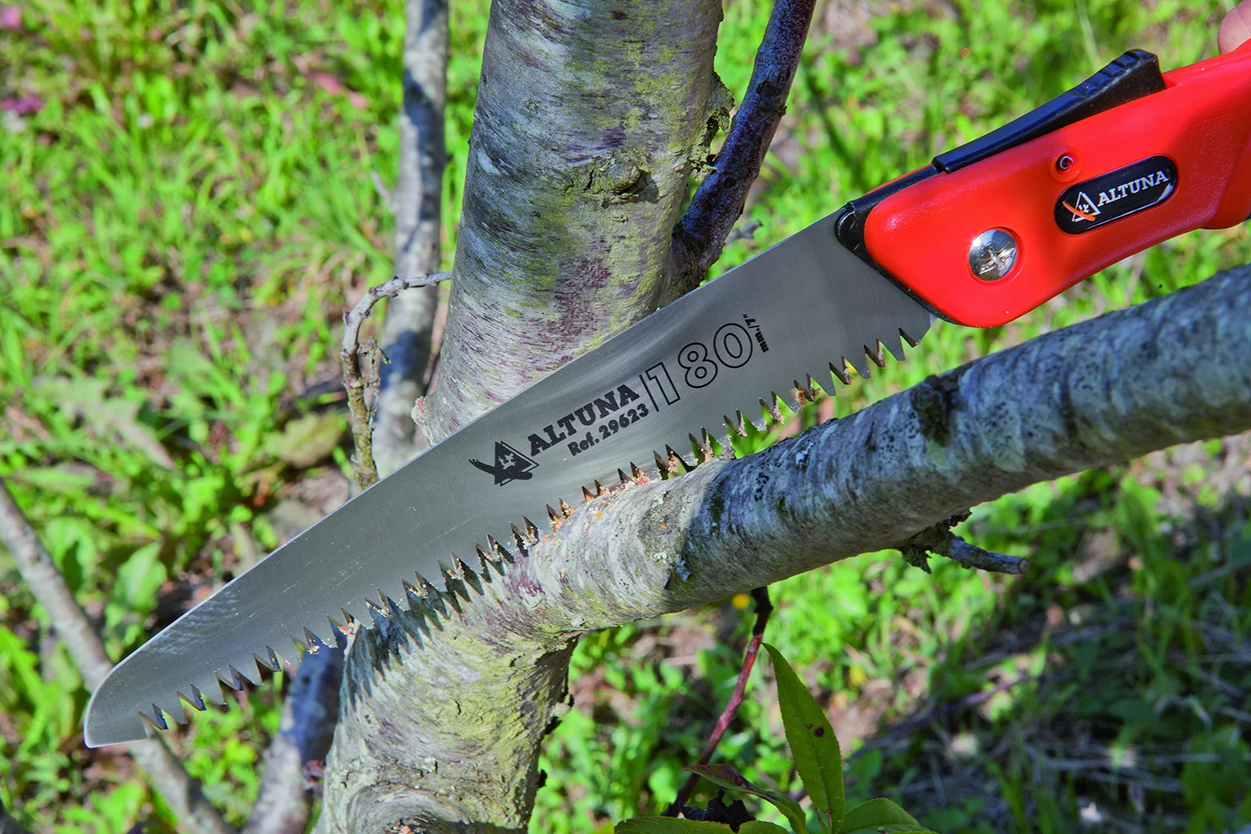 Altuna Serrucho de Poda Plegable Sierra de Mano Hoja Recta Dentado Japonés Empuñadura Bimaterial Ligero