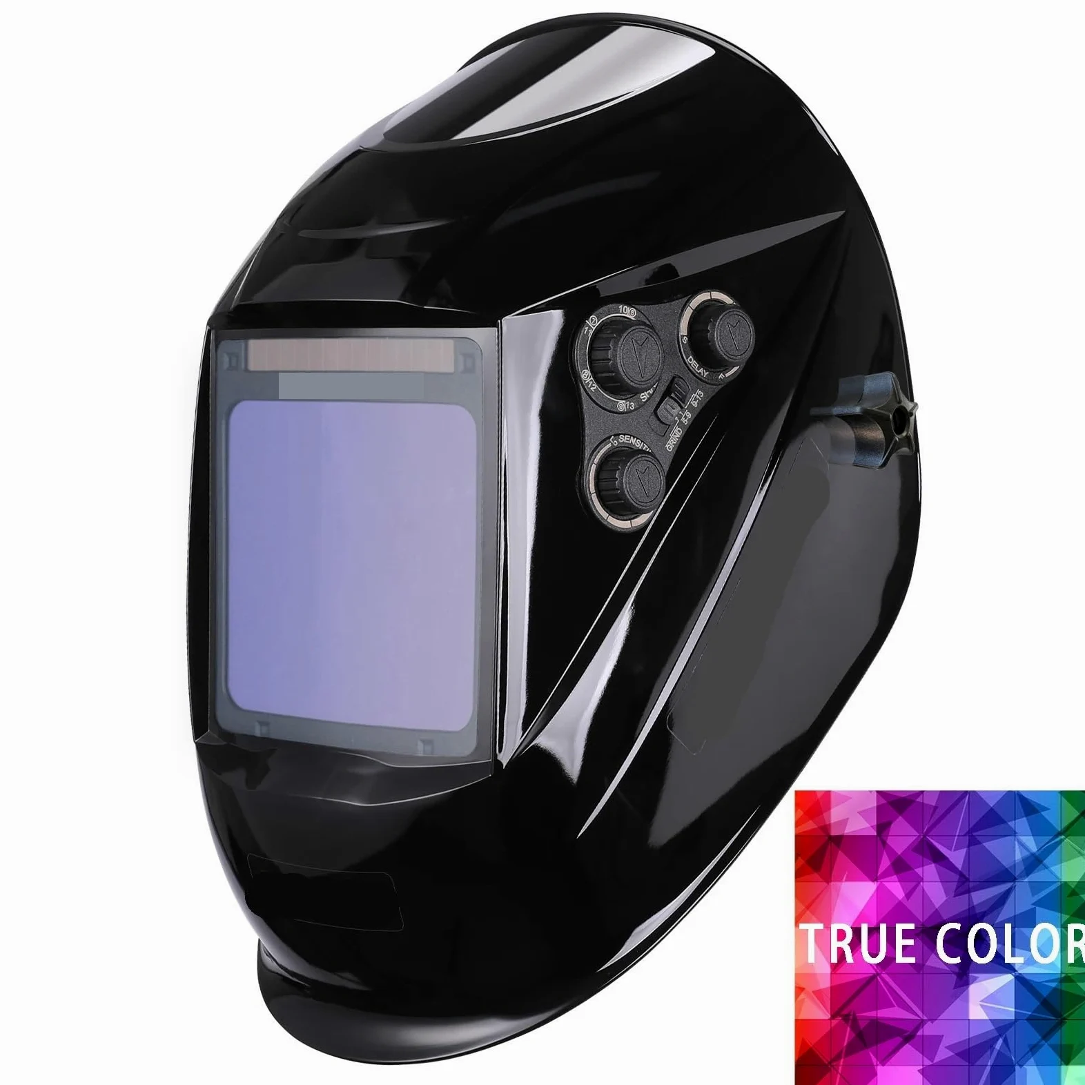 Careta Soldar Automatica,Casco de Soldadura Máscara de soldadura 1/1/1/1 Casco con oscurecimiento automático 100x97 mm Vista amplia Color verdadero 4 sensores for máquina soldadora(UN6K100x60mm1112)