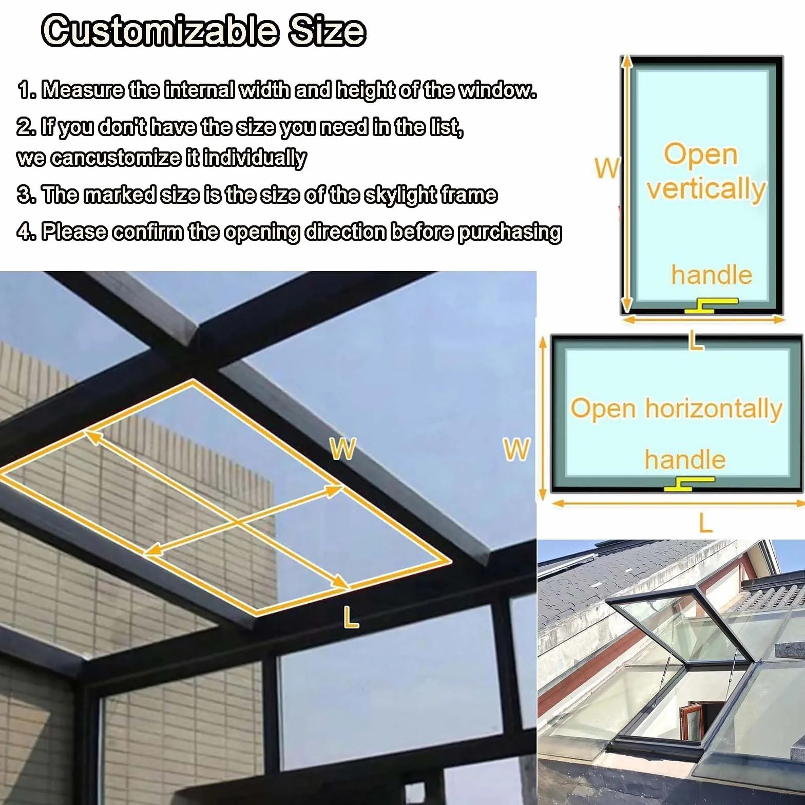 Ventana de Techo, Ventanas de Tejado,Claraboya para Techo, Tragaluz con Ventilación Manual con Vidrio Templado de Doble Capa para Áticos, Sótanos, Cobertizos(LxW 75x100cm/29.5x39.4in)