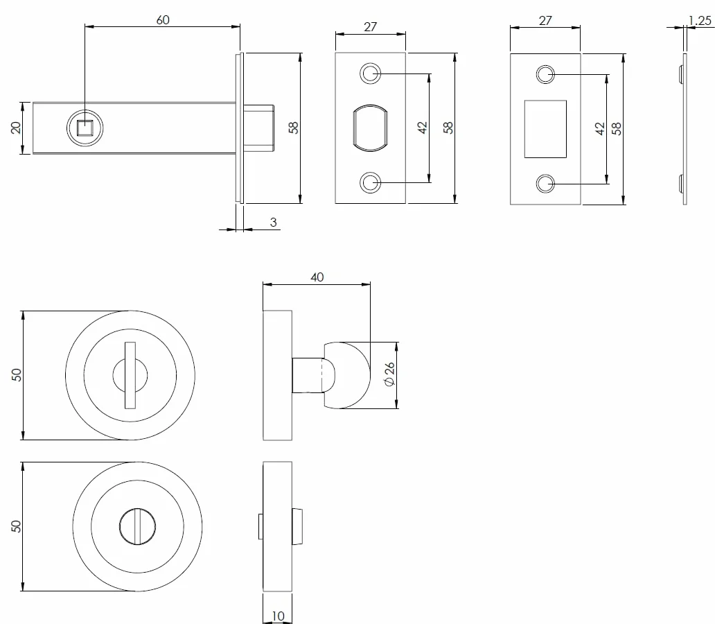Carlisle Brass UDP/BATH30/AB Ultimate - Paquete de privacidad para puerta en latón envejecido