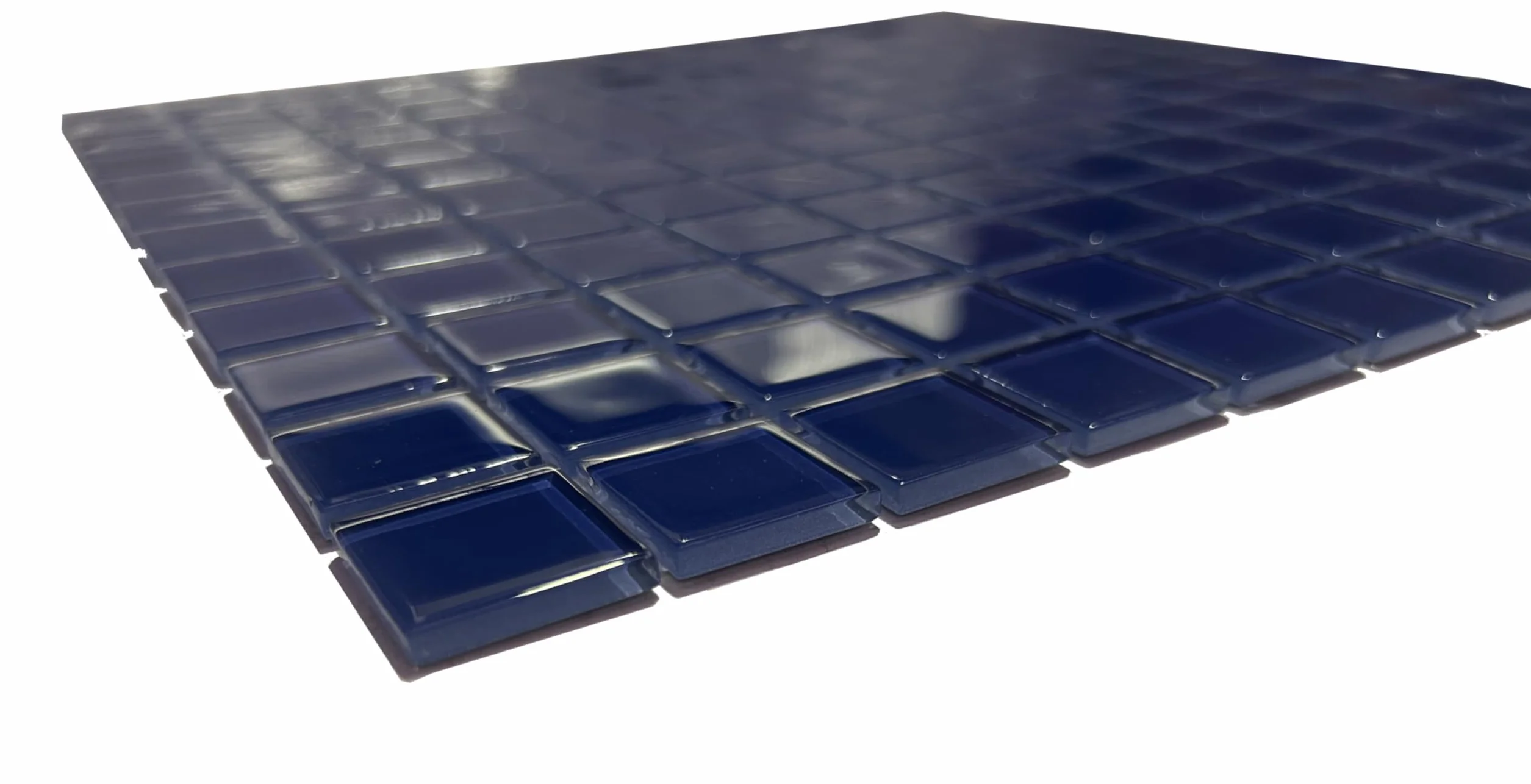 Mosaico de Cristal Templado enmallado de 32x32cm. Azul. No es Gresite