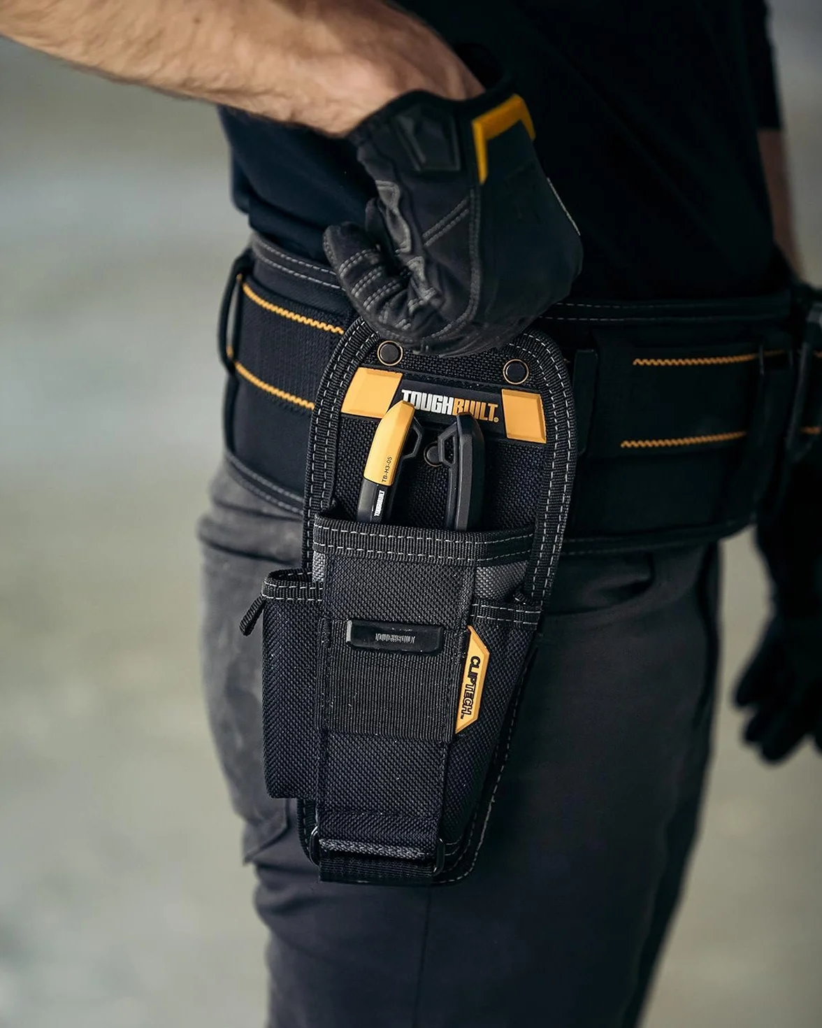 ToughBuilt Bolsa de herramientas para alicates, bolsillos, clip cinta métrica, organizador ajustable
