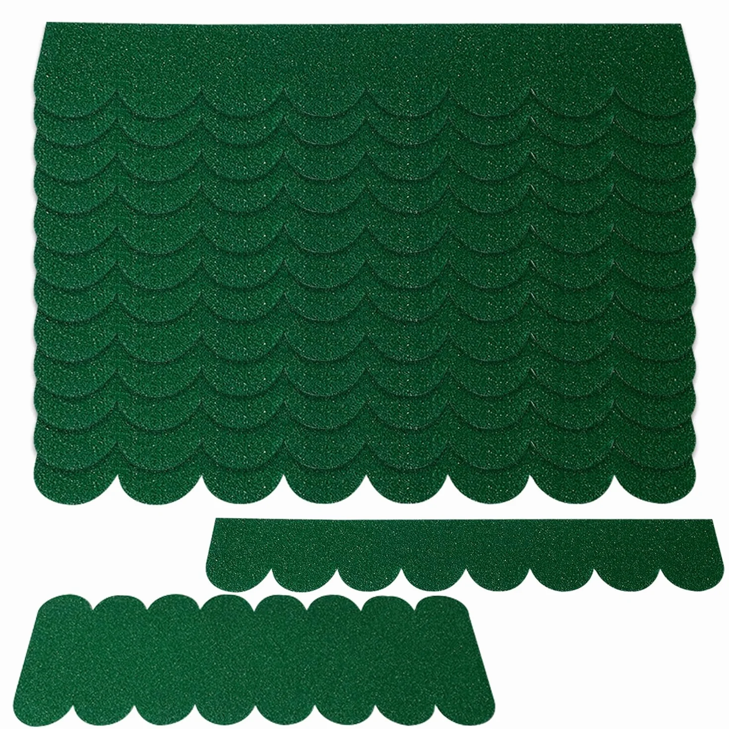 53 piezas Tejas para Casa Pajaros Exterior Autoadhesivas Tejas para Caseta Conejo Impermeables para Techos de Cajas Nido Conejeras Casetas para Perros y Buzones (Verde)
