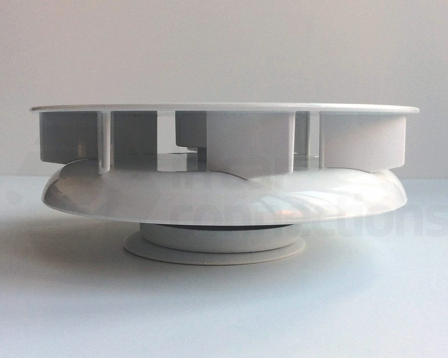 ICC Pequeño Perfil bajo Giratorio Techo Ventilación para Vans Buses ' - Blanco - Viento Impulsada Giratorio Respirador