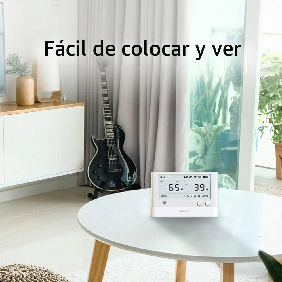 UbiBot WS1 Pro WiFi temperatura humedad monitor, sin cuota de suscripción, 7 * 24 monitor y alertas, 4.4 "pantalla LCD, trabajo con Alexa, IFTTT