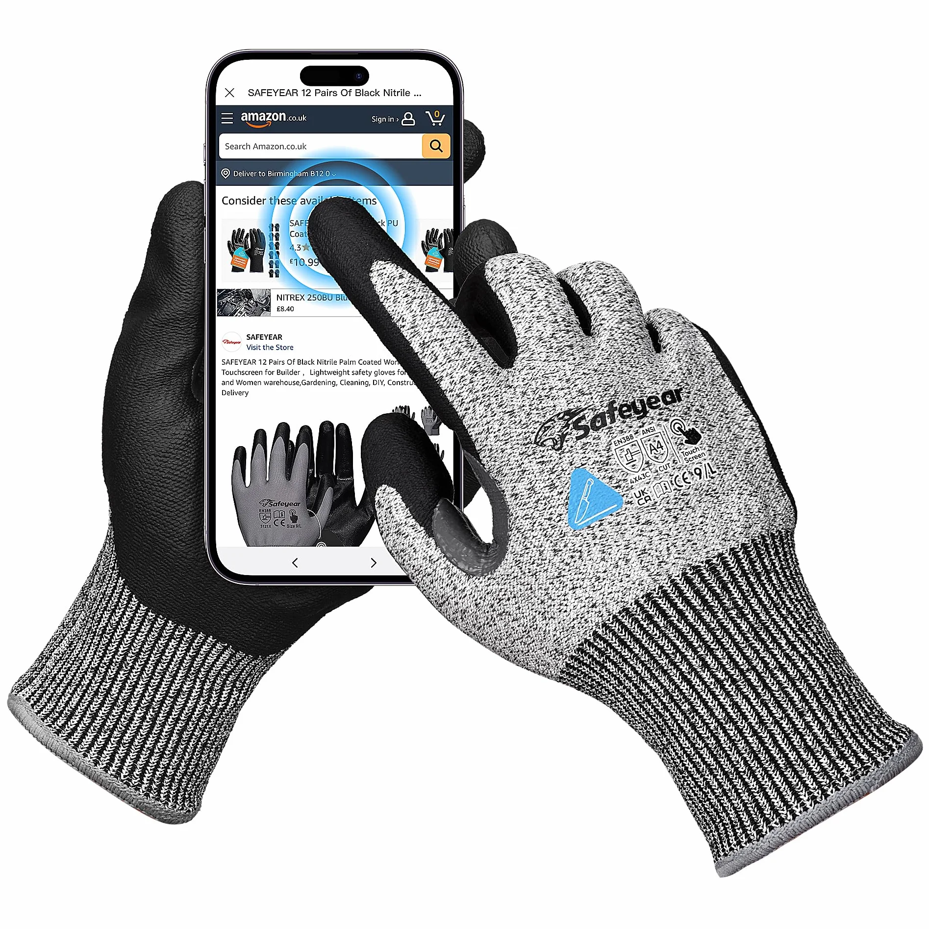 Guantes de Trabajo Clase 5 a prueba de Corte Safeyer Antideslizantes Maquinaria Pesada