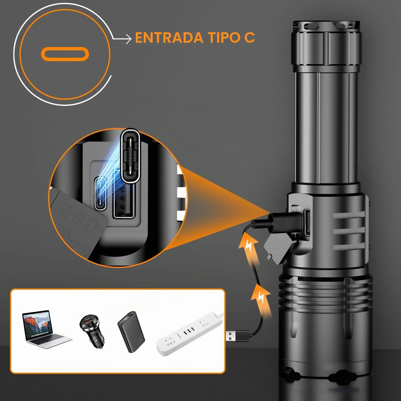 Relybo Linternas Led Alta Potencia, 1000000 Lúmenes Linterna Led Recargable, 2 Interruptores & 9 Modos & Luz Lateral Cob, Linterna Potente Tactica Militar, Linternas Potentes Para Emergencia Camping