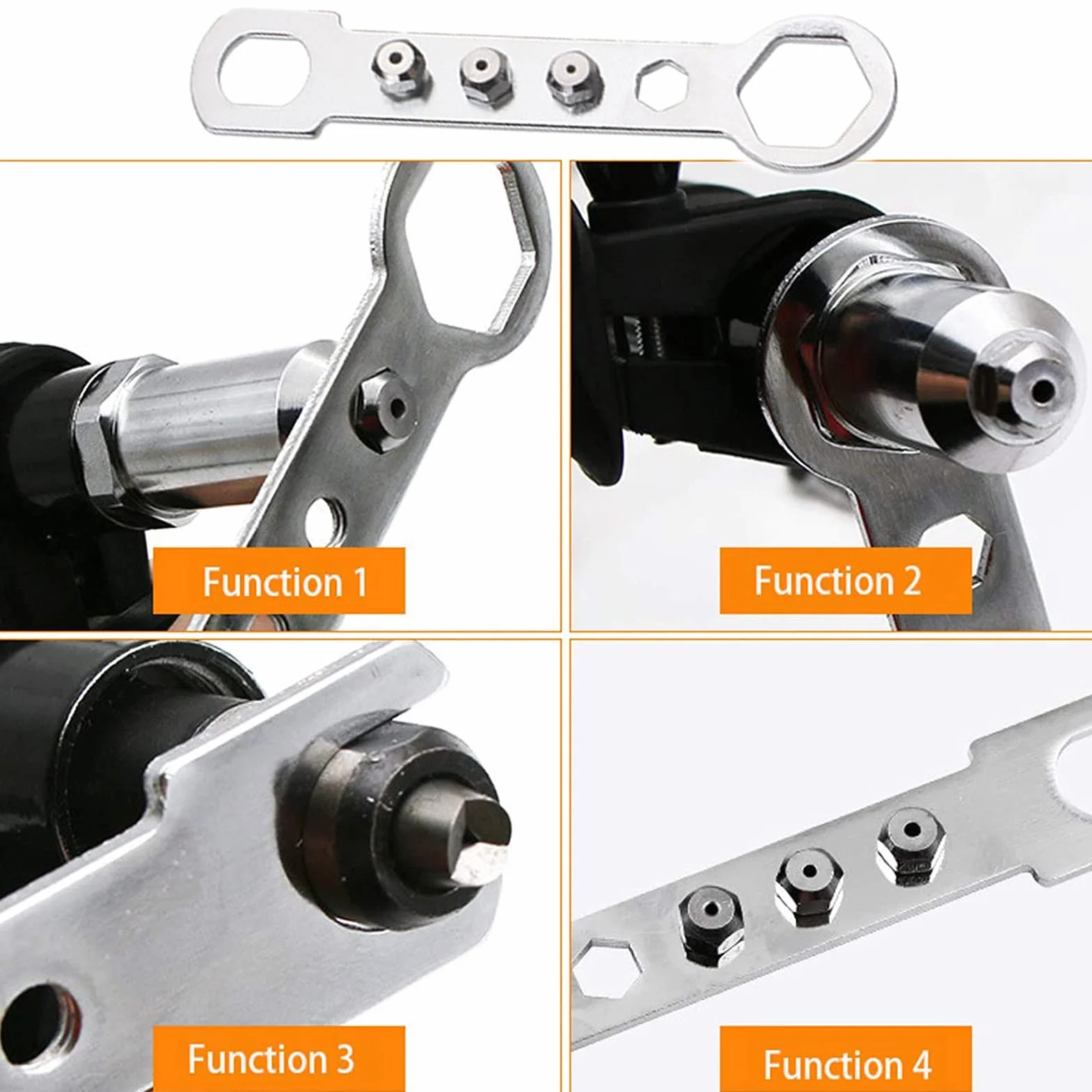 AolKee Remachadora Eléctrica Con Adaptador Para Taladro - Kit de Pistola Remachadora Para Taladros Eléctricos Inalámbricos