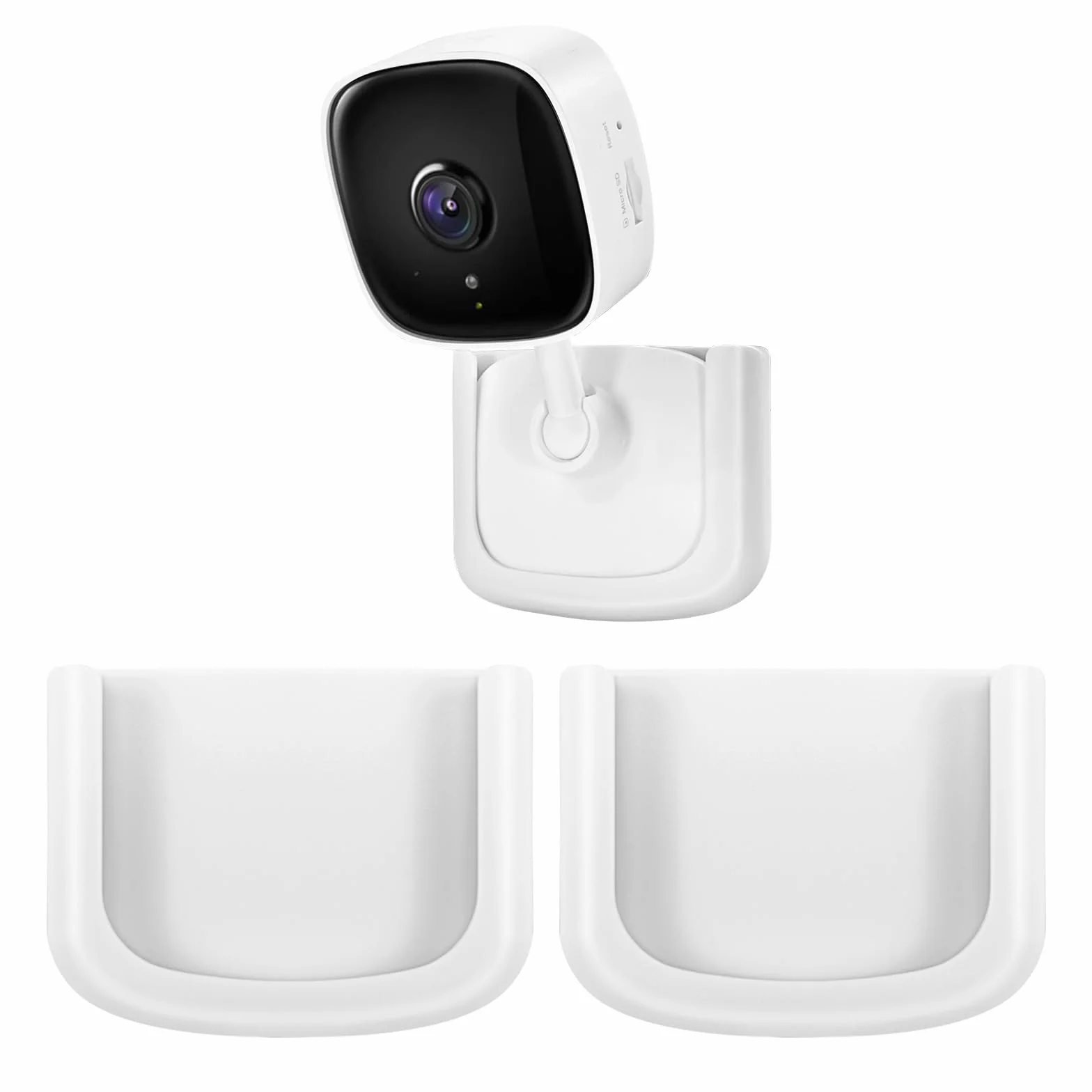 Pack de 2 Soportes de Pared Adhesivos para Cámara de Seguridad Interior Tapo C100, C110 – Instalación Fácil Sin Taladros, Montaje en Ventana para TP-Link