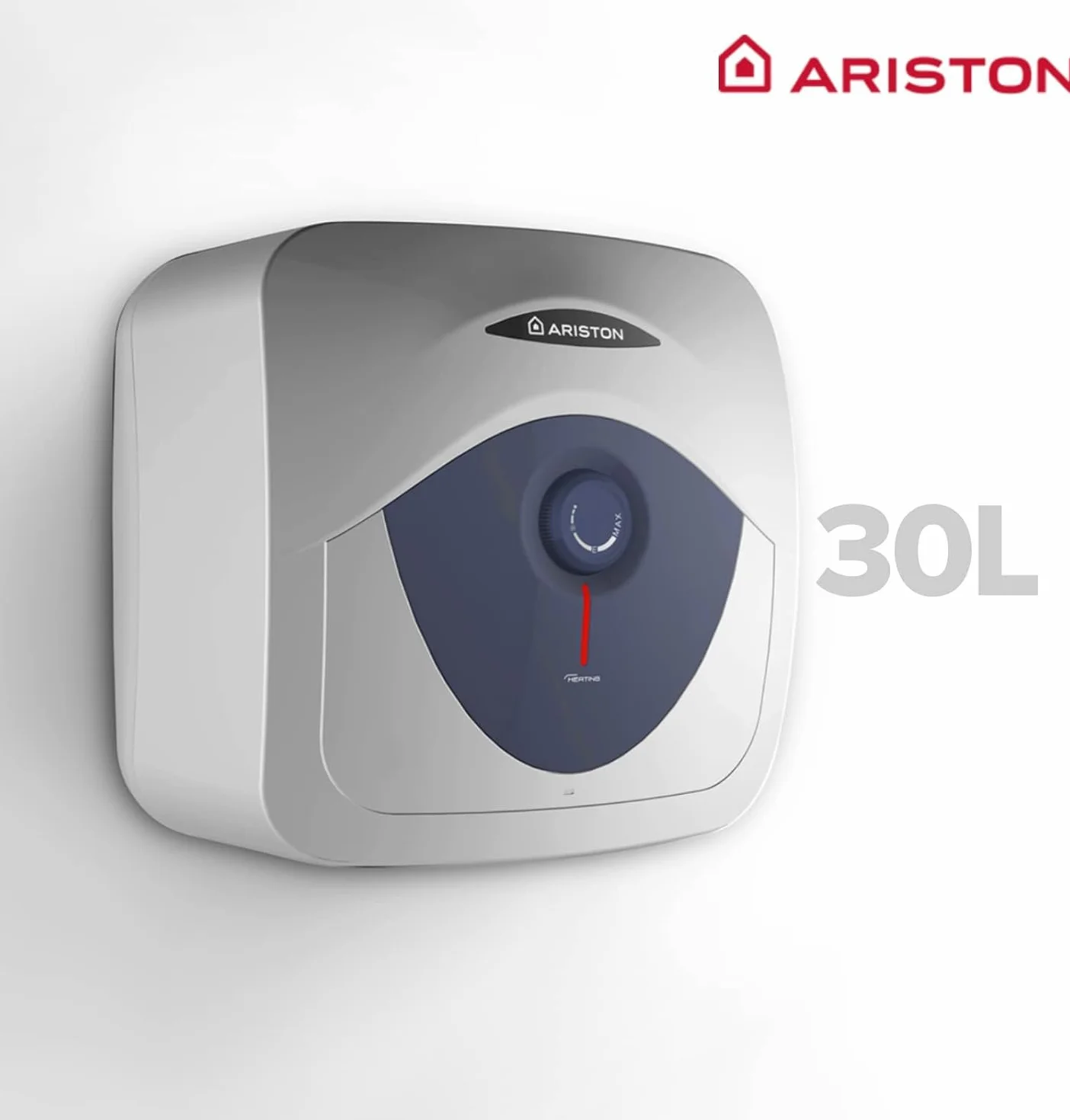 Ariston Blu Evo RS Termo Eléctrico 30 Litros Bajo Consumo, Calentador de Agua Eléctrico Vertical 44.6x41x44.6cm, Eficiencia C