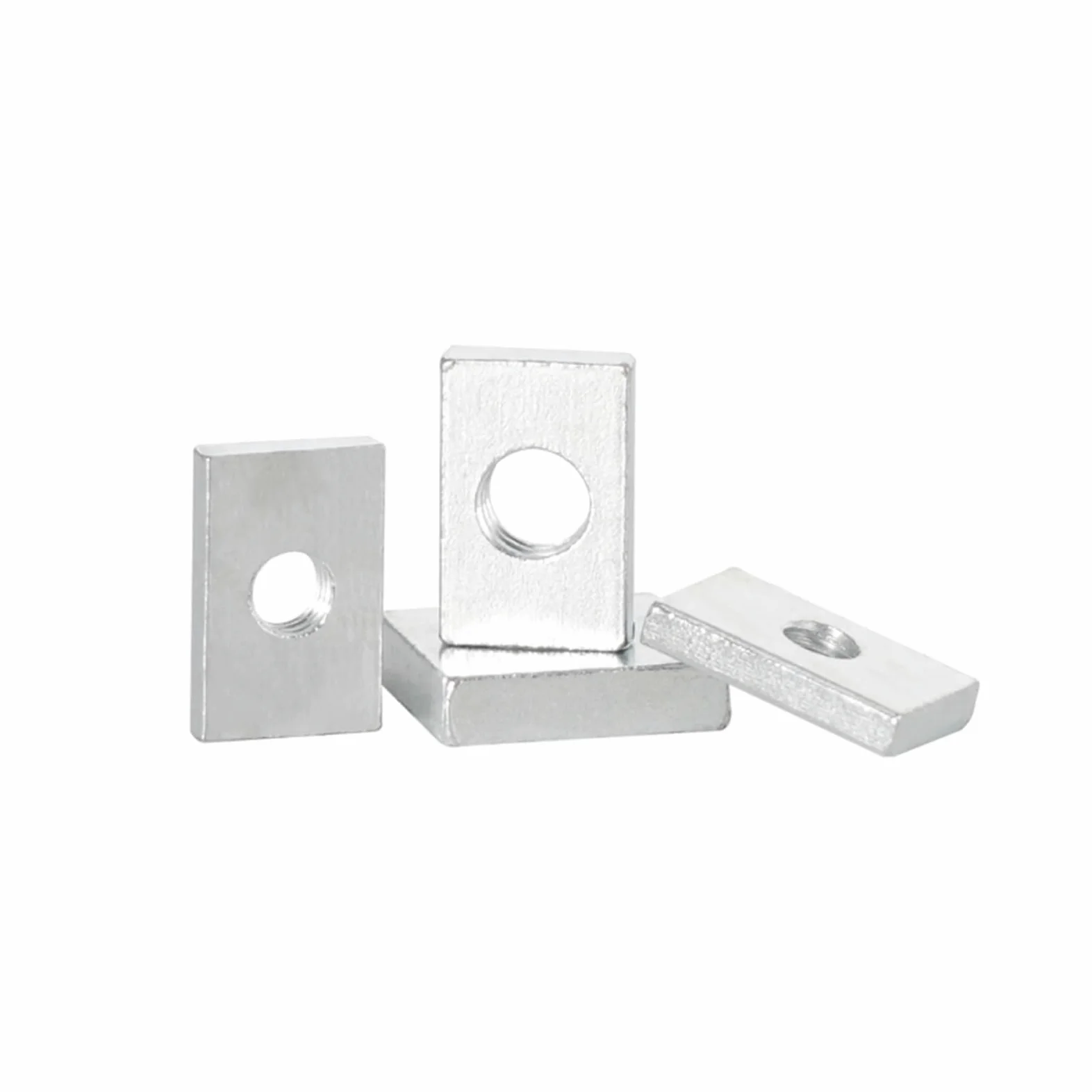 Tuercas cuadradas, Bloque Deslizante cuadrangular galvanizado de Acero al Carbono M8 M10 (5/10 Piezas)(M8x15x20x4)