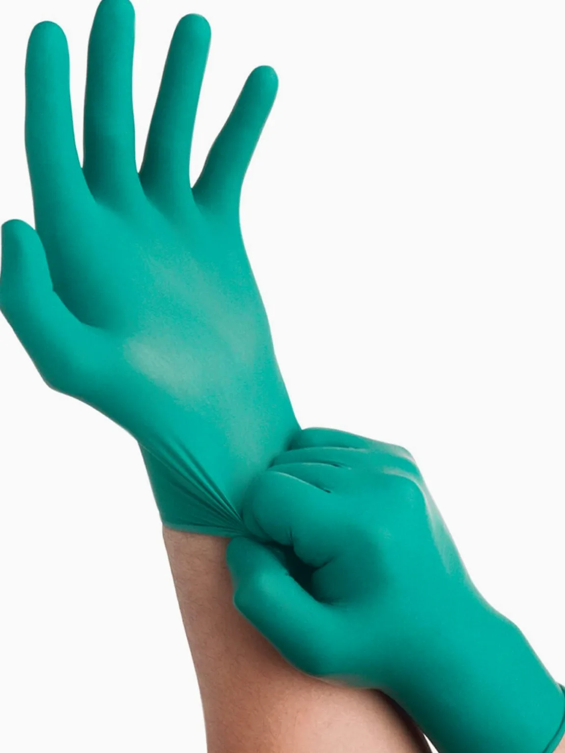 Guantes desechables de nitrilo en polvo Ansell TouchNTuff 92-500 con certificación alimentaria, alta resistencia química, protección mecánica, guantes de seguridad profesional, verdes, L (100 guantes)