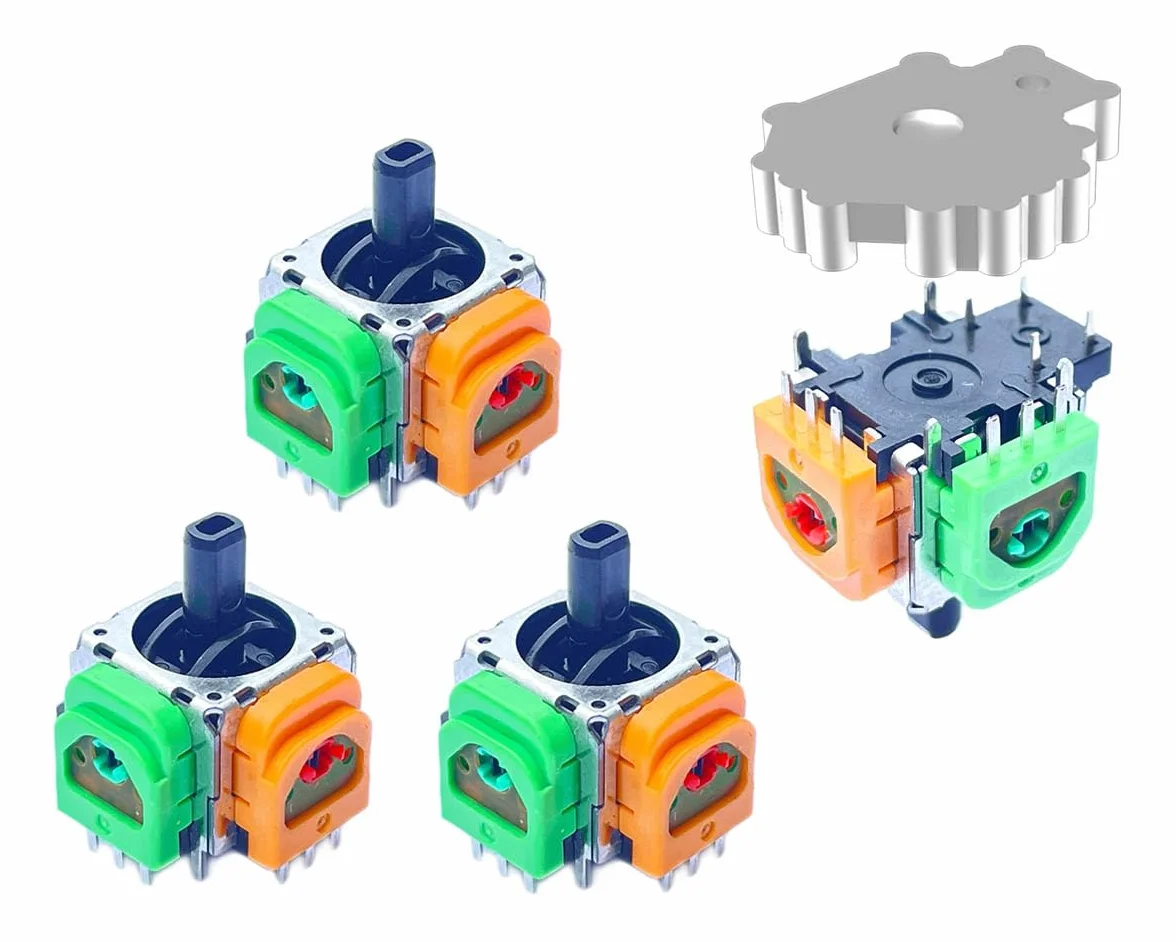 ElecGear 4x TMR Joystick y Placas Desoldadoras de Repuesto para Xbox Series S/X y Otros Mandos, Herramientas de Reparación de Joystick Hall TMR y Mechas de Soldadura – (TMR-X1914)