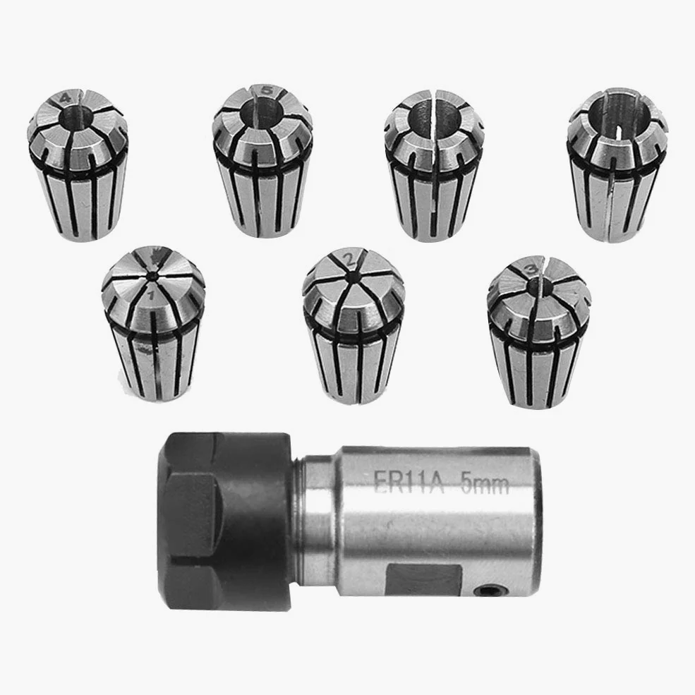 Juego De Pinzas De Resorte De 7 Piezas ER11 Varilla De Extensión Del Soporte Del Eje Del Motor De 5 Mm Con Diseño De Liberación Automática Para Taladrar, Fresar, Taladrar, Ataque De Seda
