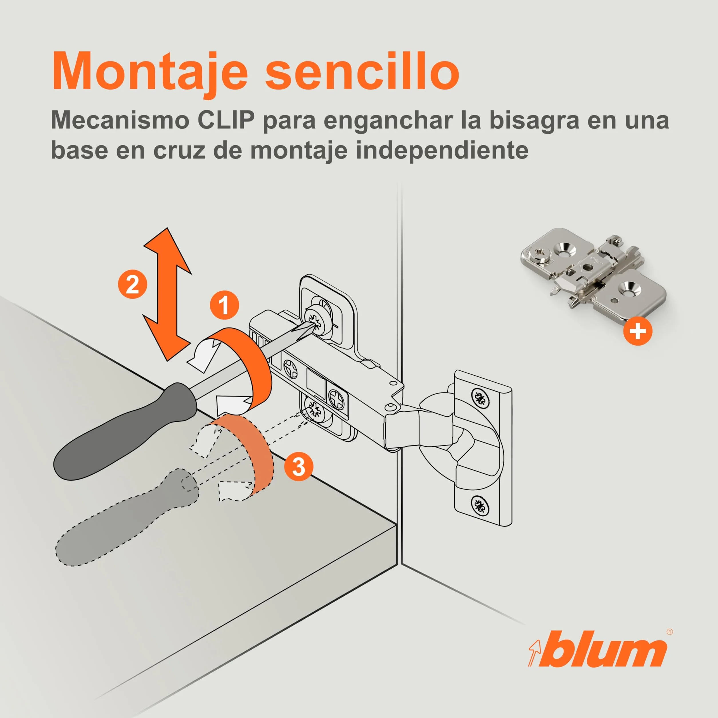 BLUM CLIP TOP BLUMOTION Bisagra muebles 110° recta con muelle acero 2 unidades